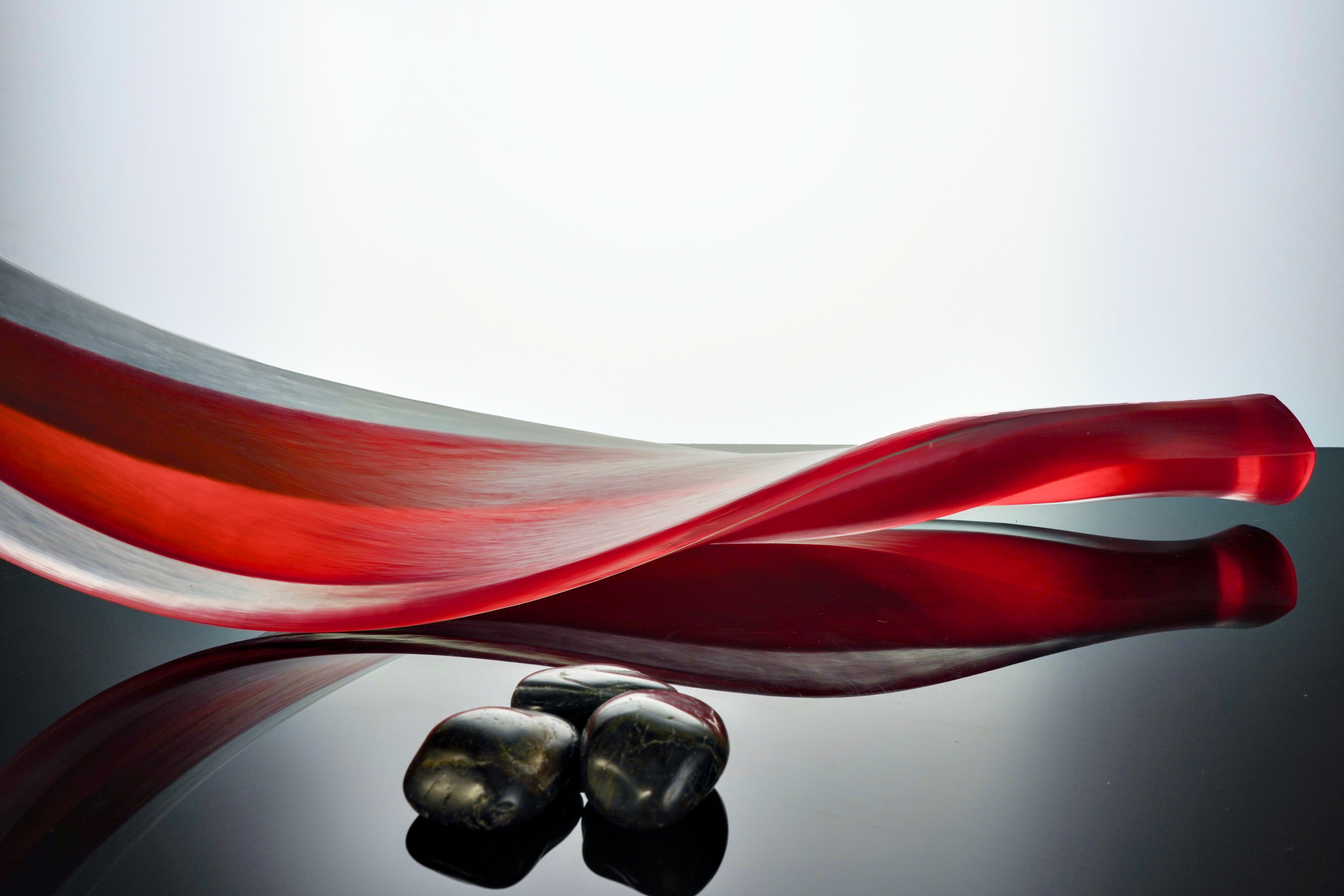 Edols & Elliott Reclining Leaf Sculpture, handcrafted with delicate handmade glass. A luxurious, exclusive piece that adds sophistication and charm to your home decor.