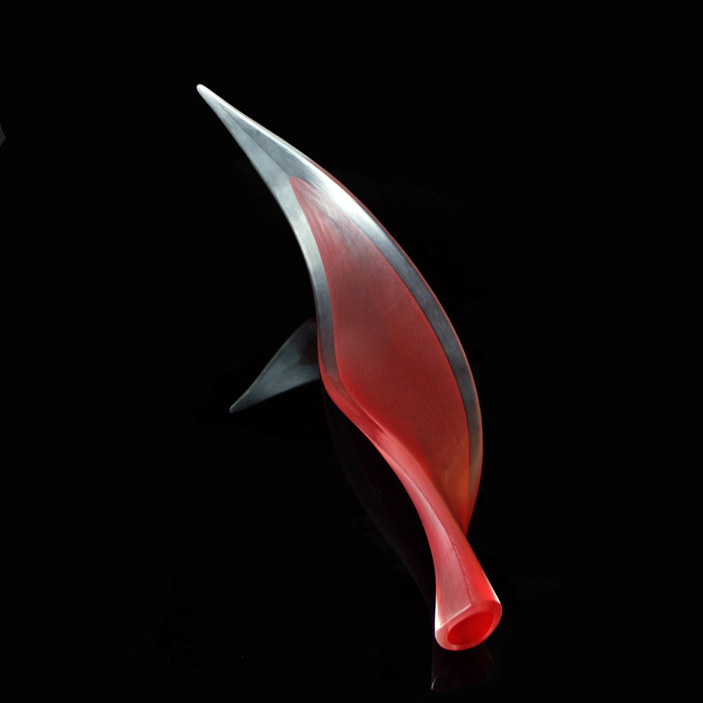 Edols & Elliott Reclining Leaf Sculpture, handcrafted with delicate handmade glass. A luxurious, exclusive piece that adds sophistication and charm to your home decor.