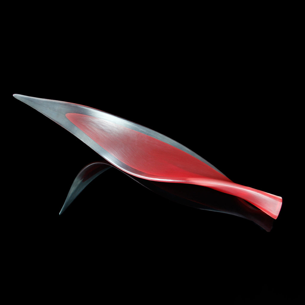 Edols & Elliott Reclining Leaf Sculpture, handcrafted with delicate handmade glass. A luxurious, exclusive piece that adds sophistication and charm to your home decor.