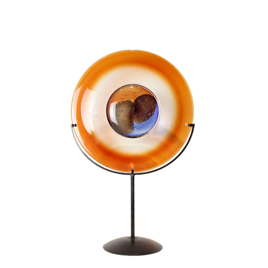 Formia Murano Decorative Glass Discs Stand, handmade in Italy with luxurious Murano glass. Expertly crafted to add sophistication and exclusivity to your decor.