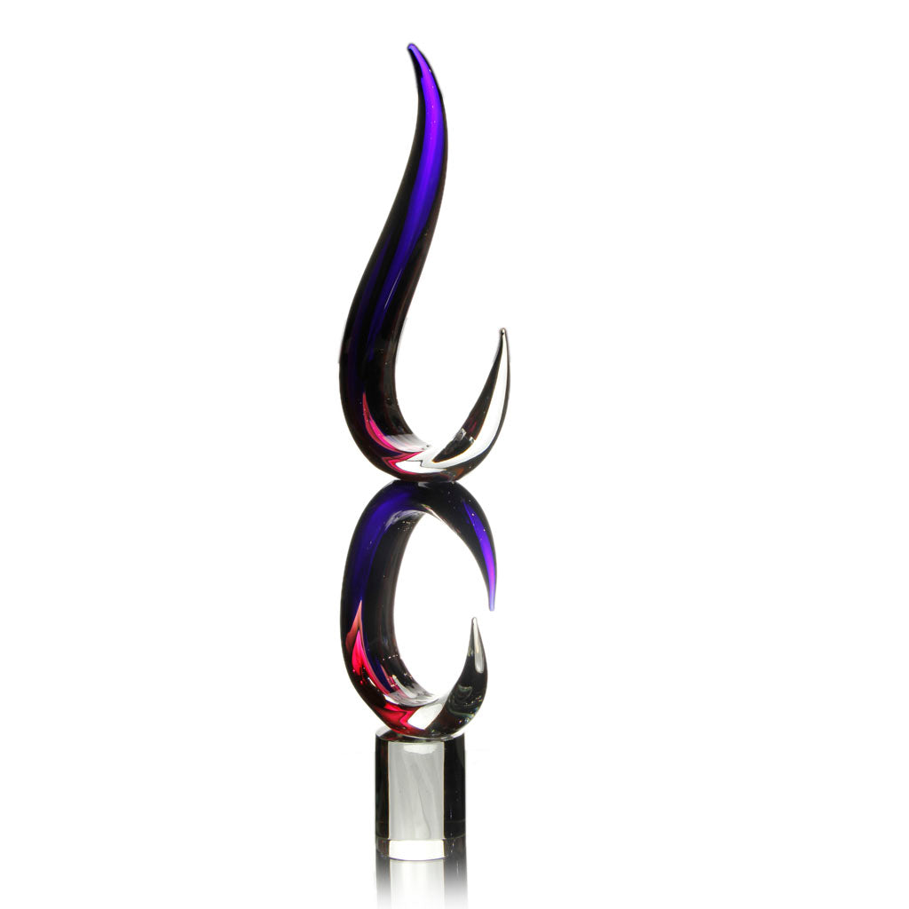 Formia Murano Abstract Glass Sculpture, handmade in Italy with multi-color design. A luxurious, sophisticated piece that adds exclusivity and artistry to any home decor.