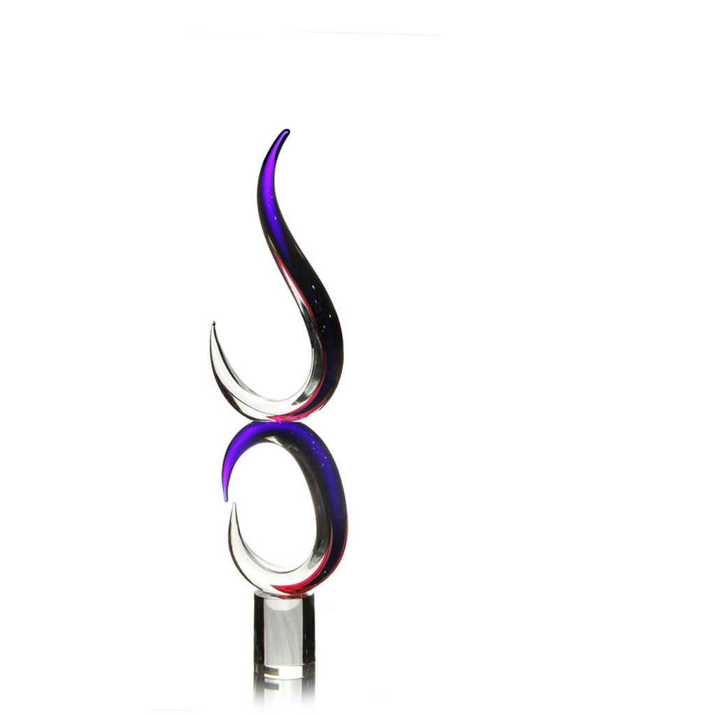 Formia Murano Abstract Glass Sculpture, handmade in Italy with multi-color design. A luxurious, sophisticated piece that adds exclusivity and artistry to any home decor.