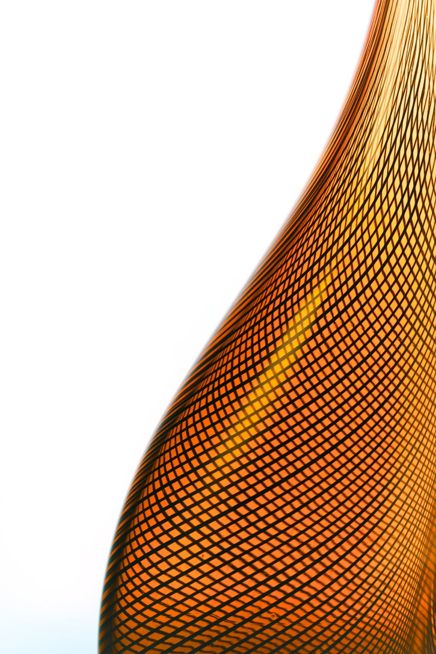 Edols & Elliott Leaf Glass Sculpture, handmade with high-quality red glass. A unique, luxurious masterpiece that elevates any art collection or home decor.