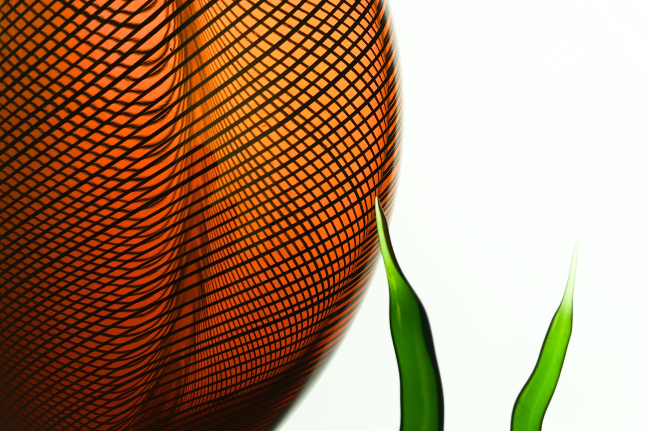 Edols & Elliott Leaf Glass Sculpture, handmade with high-quality red glass. A unique, luxurious masterpiece that elevates any art collection or home decor.