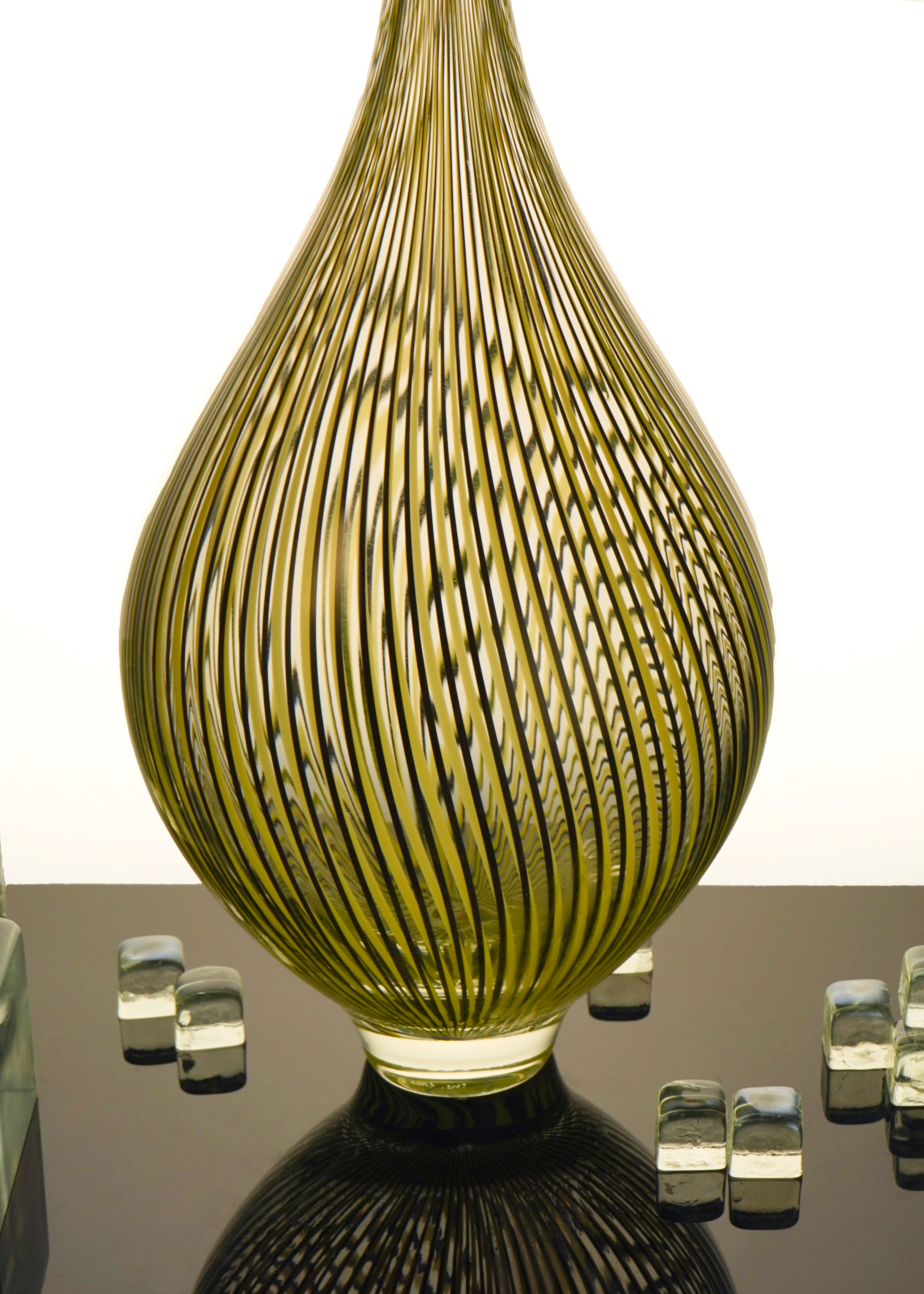 Edols & Elliott - Tall Glass Bottle Vase - Green, Clear