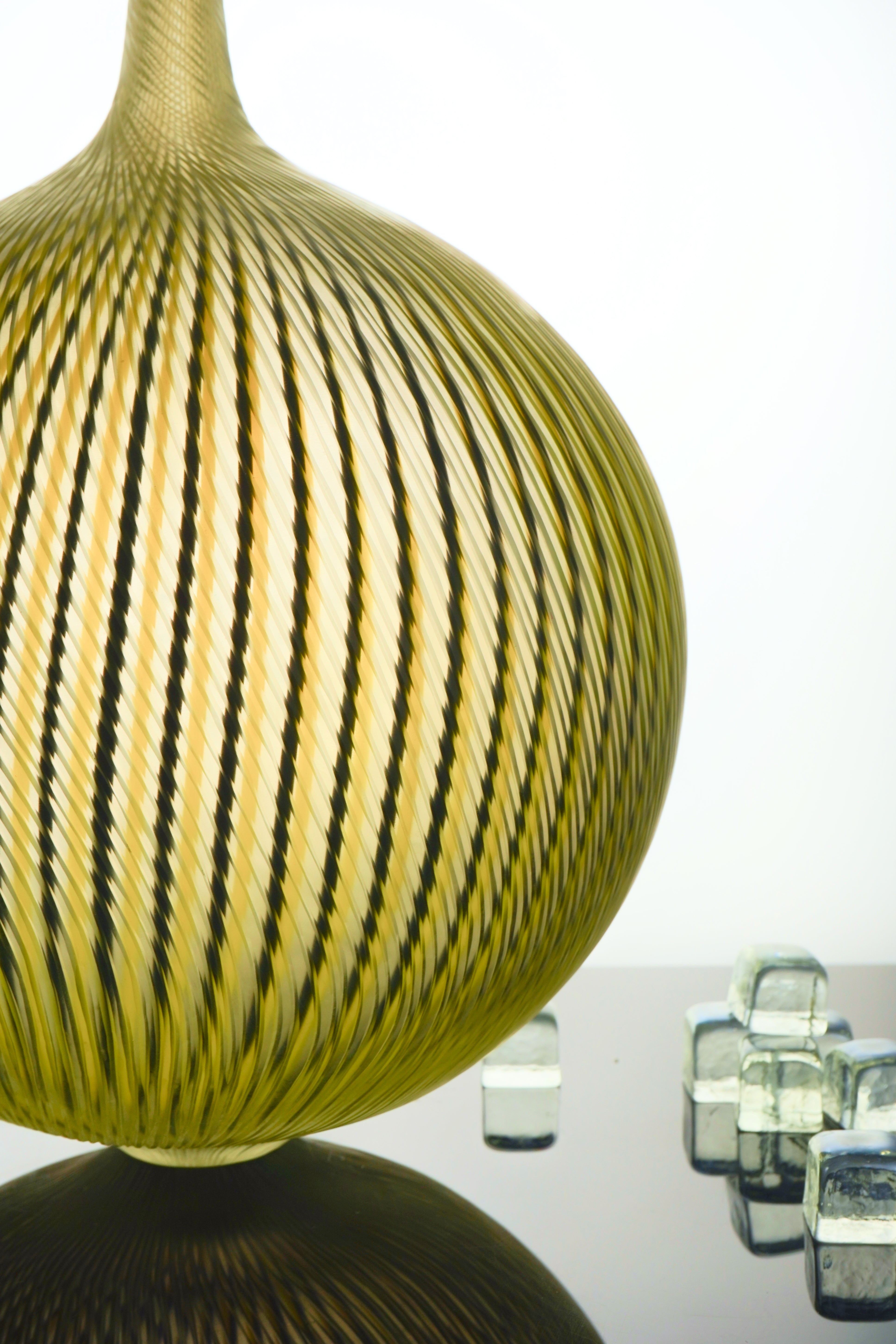 Edols & Elliott - Short Glass Bottle Vase - Green, Clear