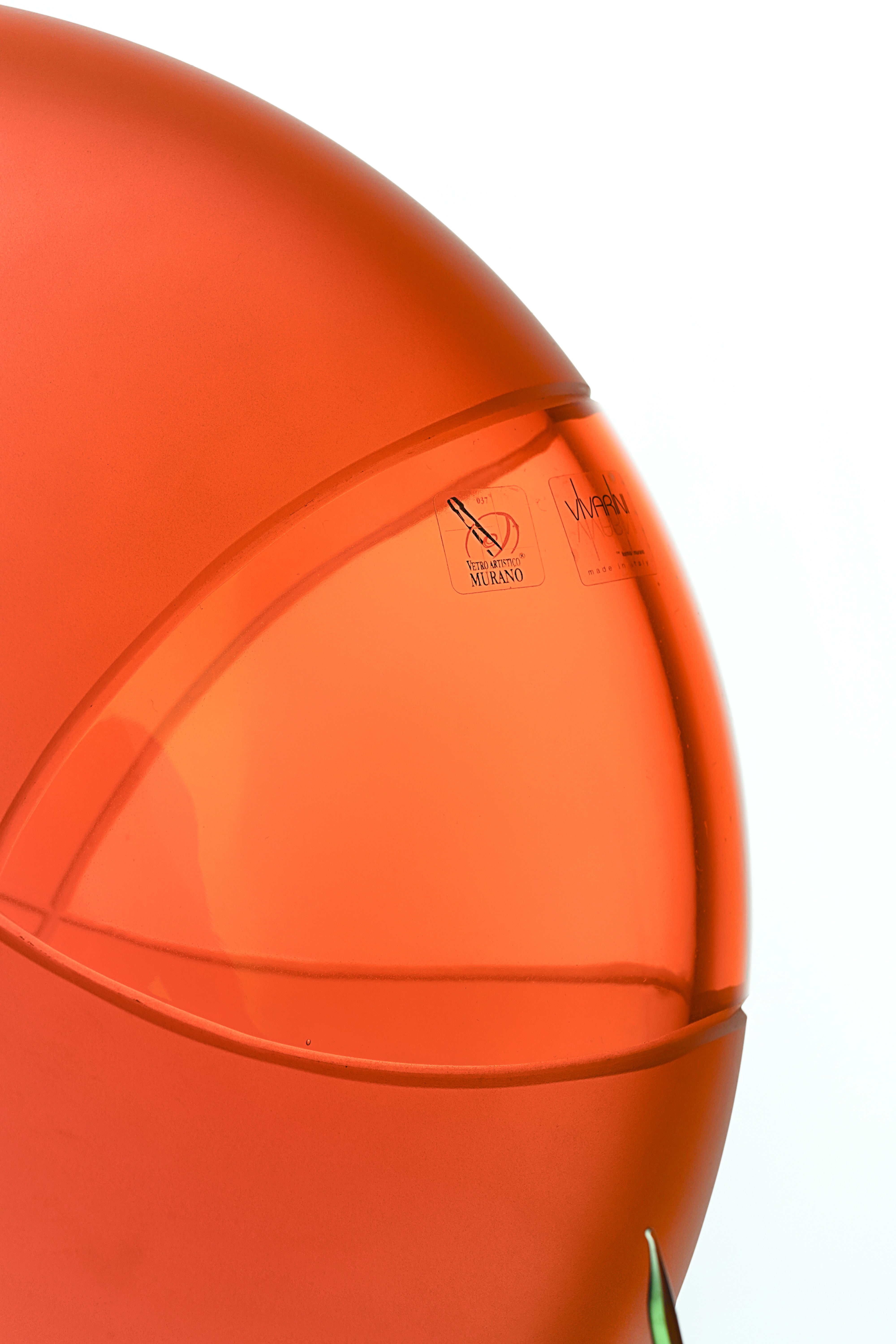 Vivarini Murano Glass Vase, handmade in Italy with premium Murano glass, featuring a deep amber red hue that adds warmth and sophistication to any room.