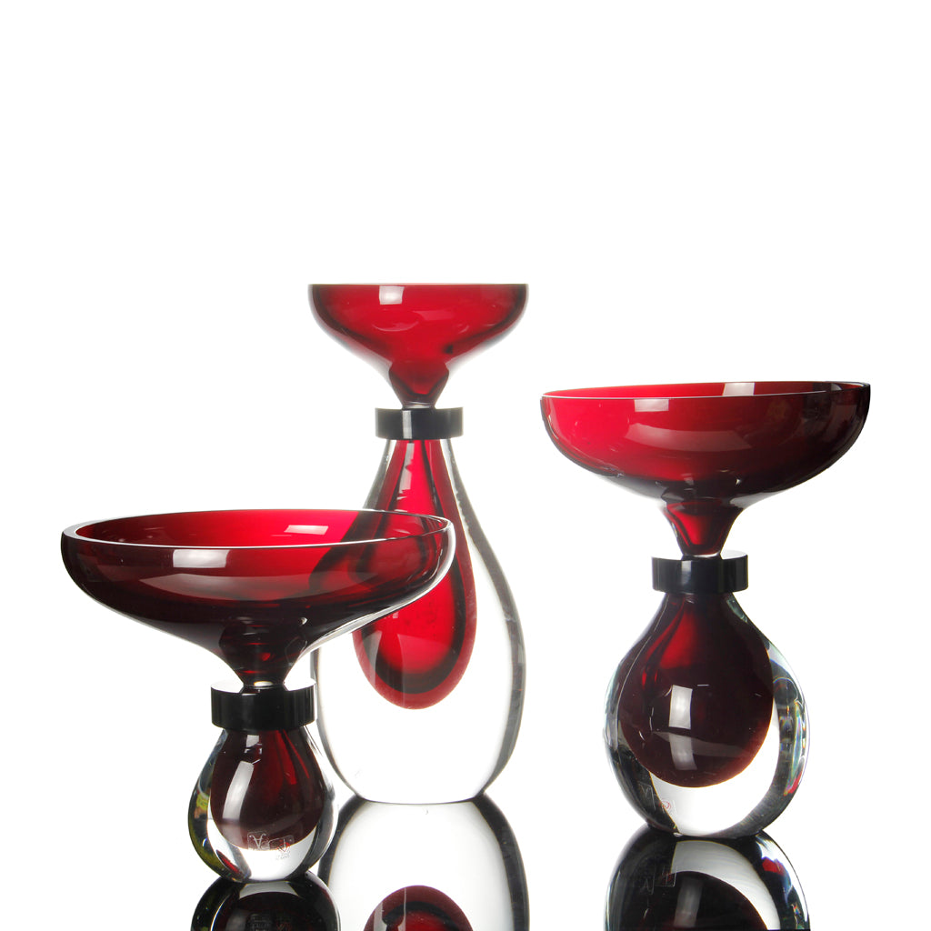 Formia Murano - Vaso alto in vetro Mila - Rosso