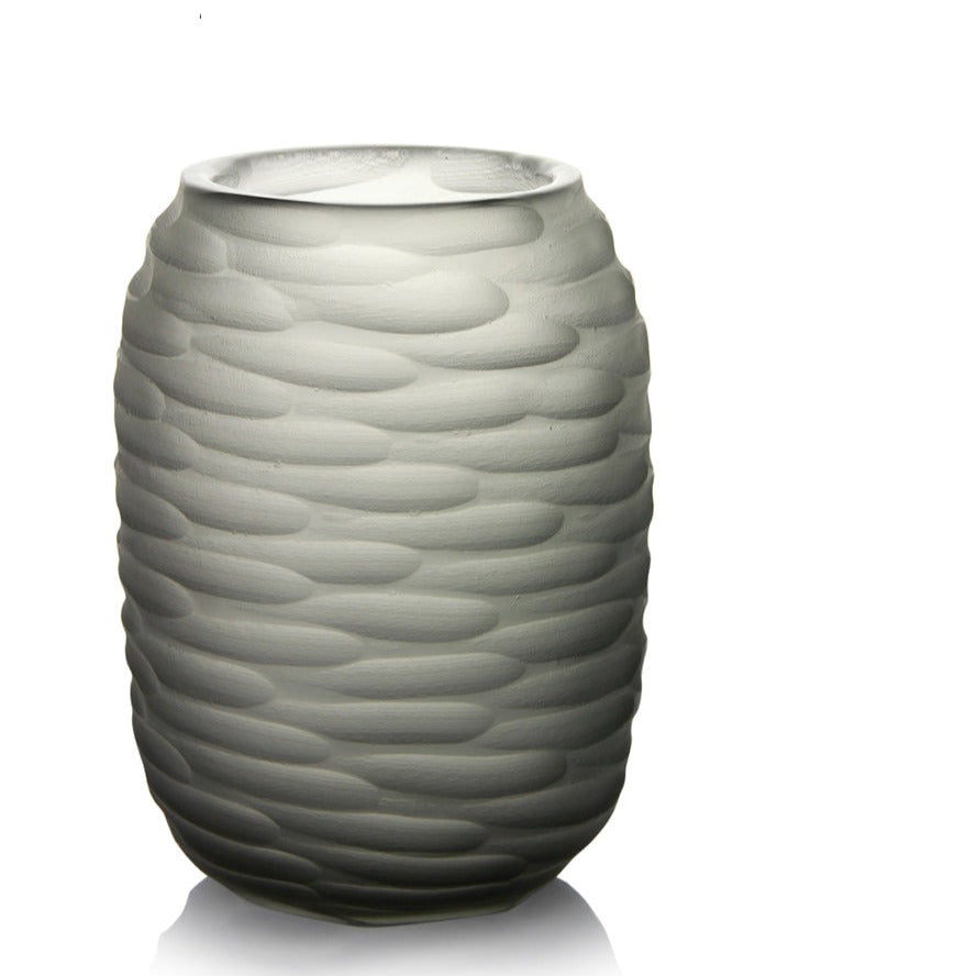 Handmade in Italy blue-grey vase, showcasing exquisite craftsmanship. A sophisticated addition to any elegant home decor.