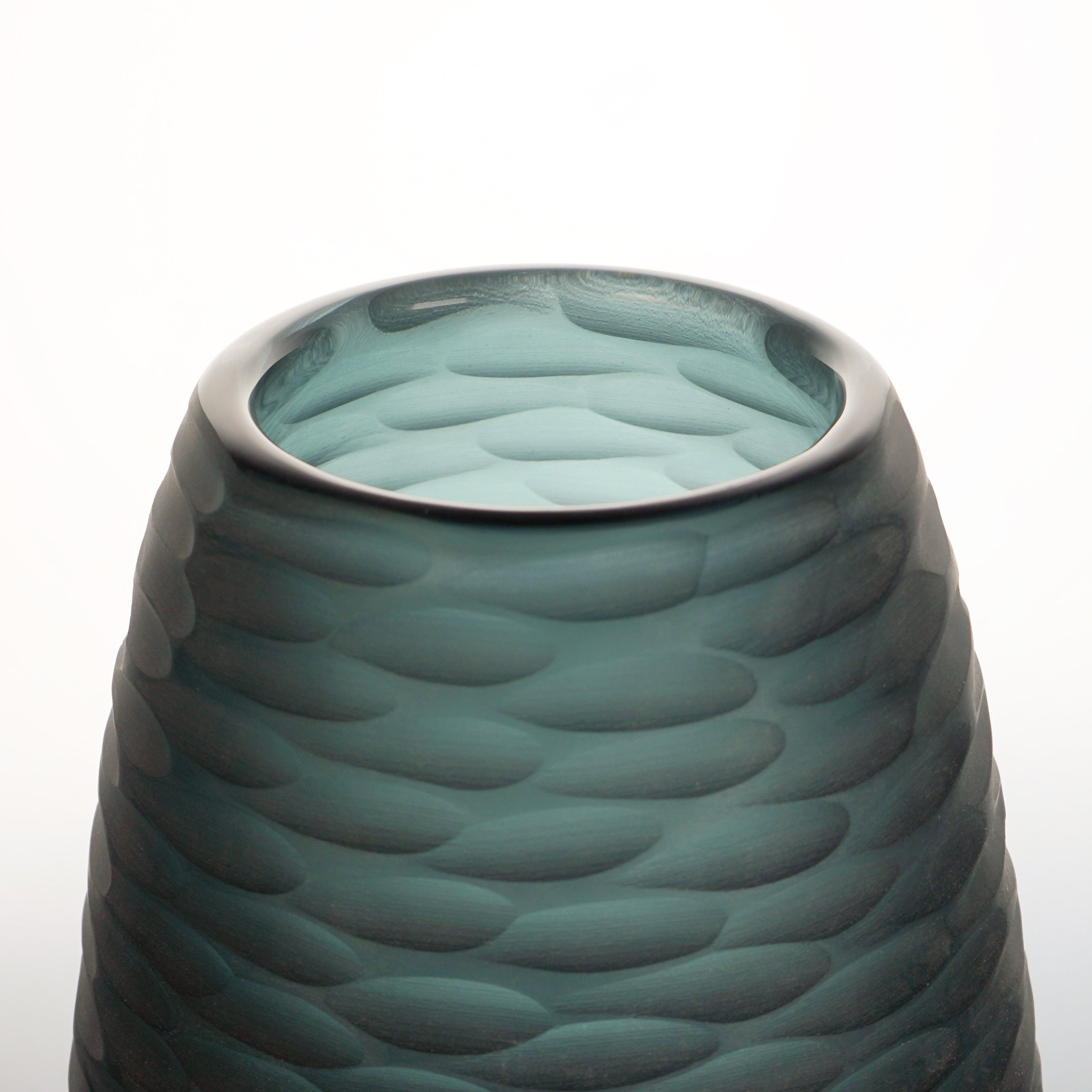 Armani Casa Alcazar Large Vase, handmade in Italy with striking blue-grey craftsmanship. A luxurious and sophisticated piece that elevates any home decor.
