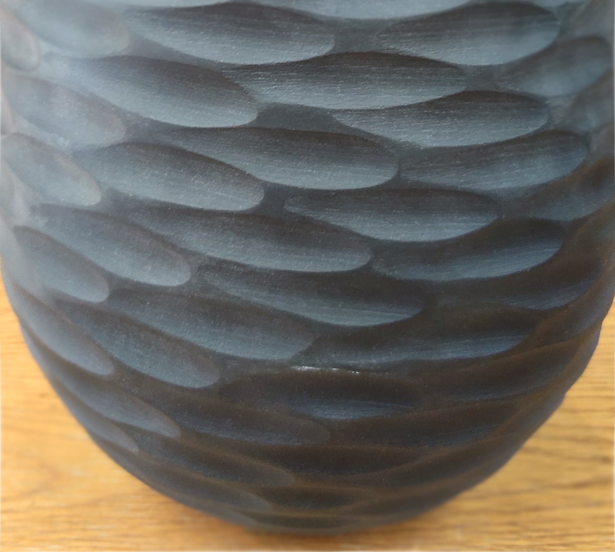 Armani Casa Alcazar Large Vase, handmade in Italy with striking blue-grey craftsmanship. A luxurious and sophisticated piece that elevates any home decor.