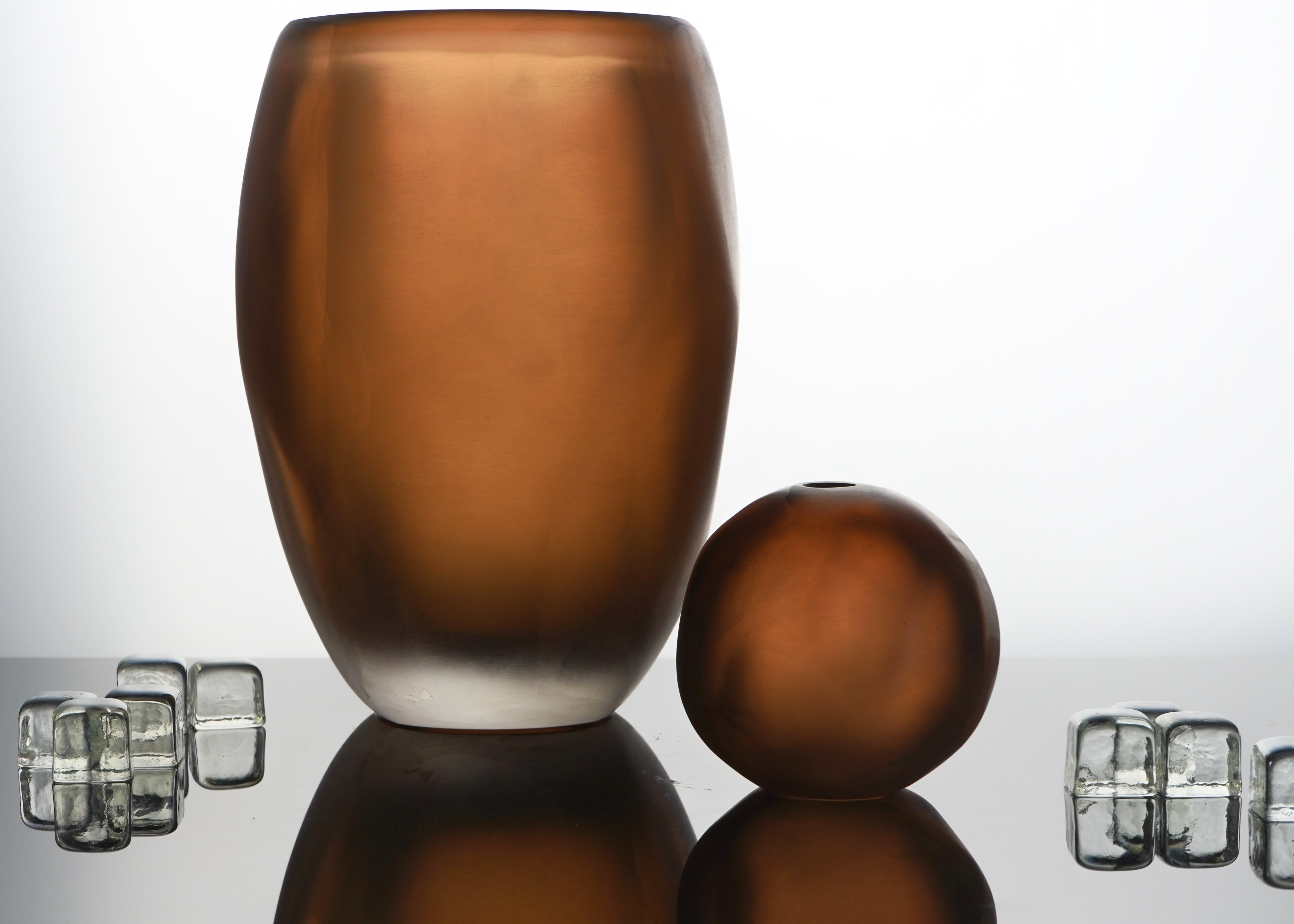 Armani Casa Cimabue Vase, handcrafted in Italy with a tobacco color. A luxurious, elegant piece that elevates any home decor with sophistication.