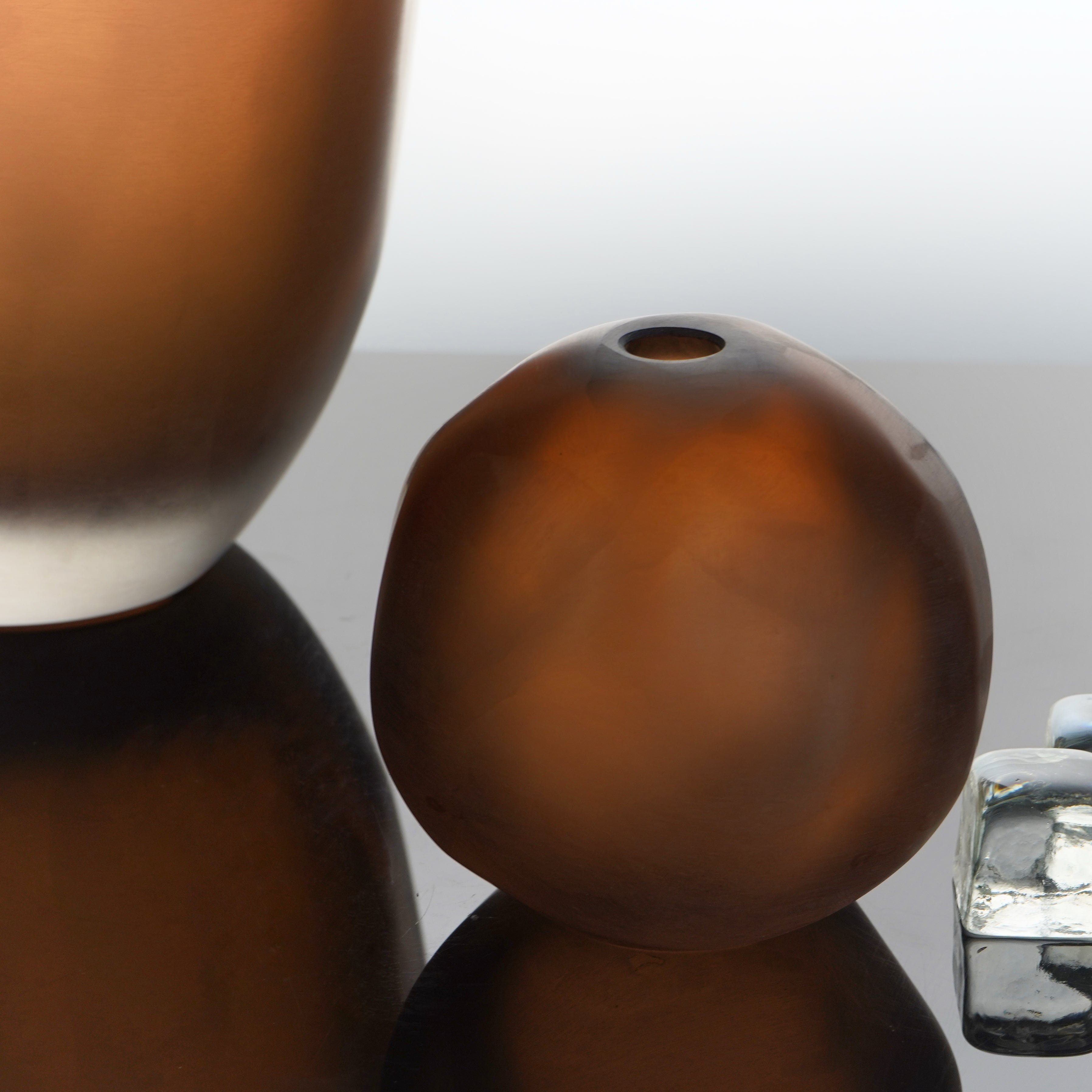 Armani Casa Cimabue Vase, handcrafted in Italy with a tobacco color. A luxurious, elegant piece that elevates any home decor with sophistication.