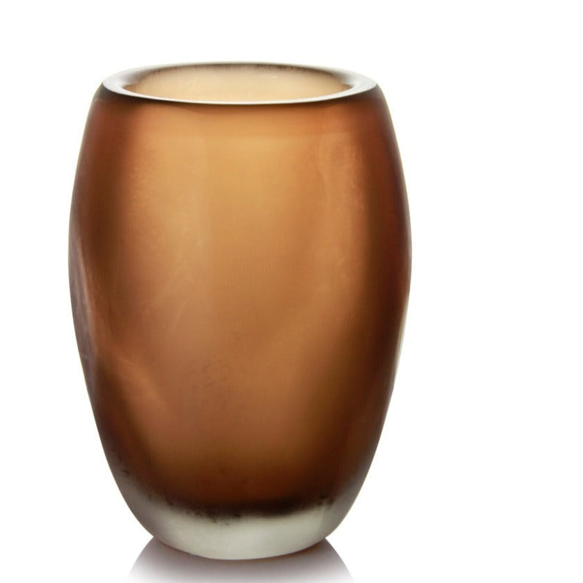 Armani Casa Cheope Vase, handcrafted in Italy with rich tobacco color and exquisite craftsmanship. A luxurious statement piece for sophisticated home decor.