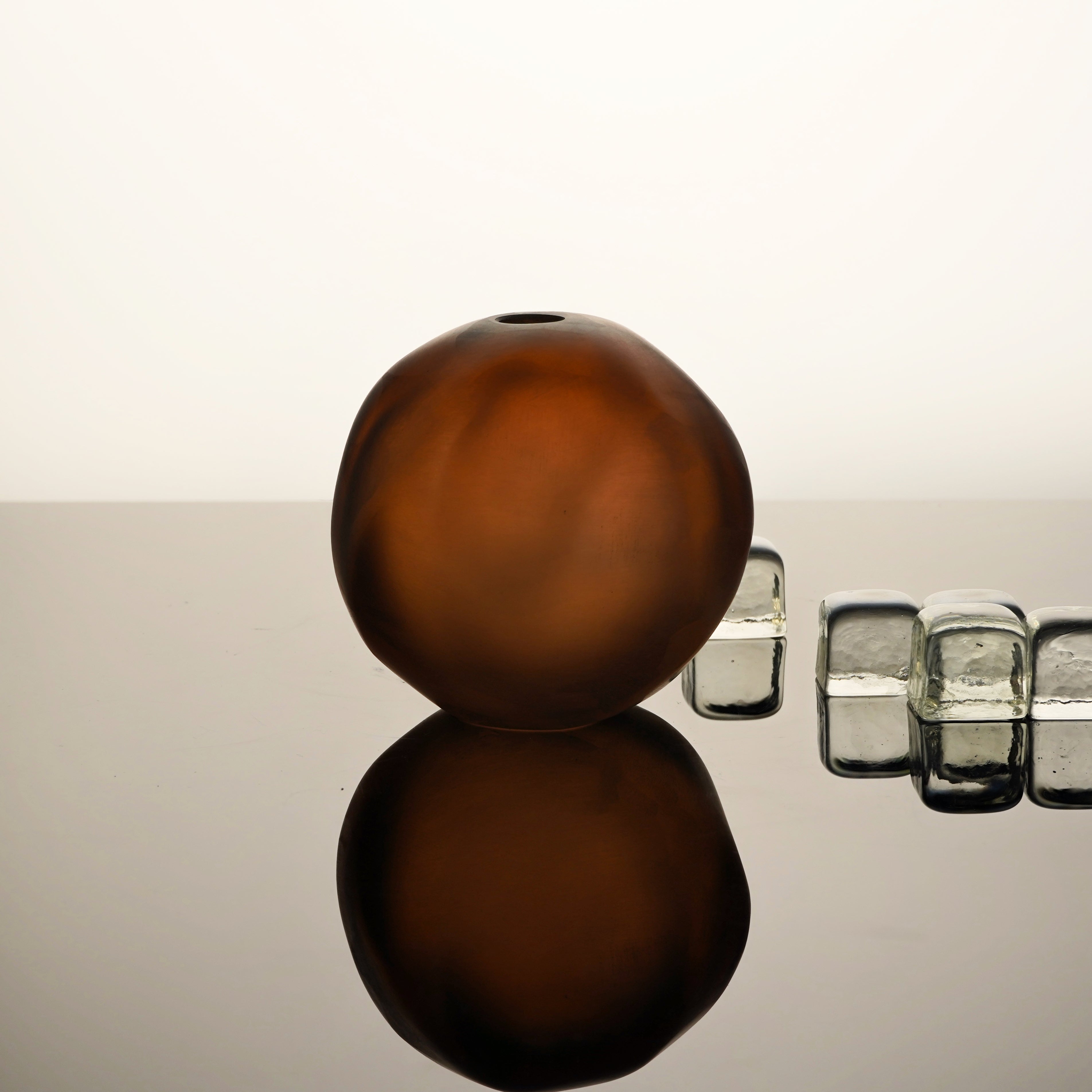 Armani Casa Cimabue Vase, handcrafted in Italy with a tobacco color. A luxurious, elegant piece that elevates any home decor with sophistication.