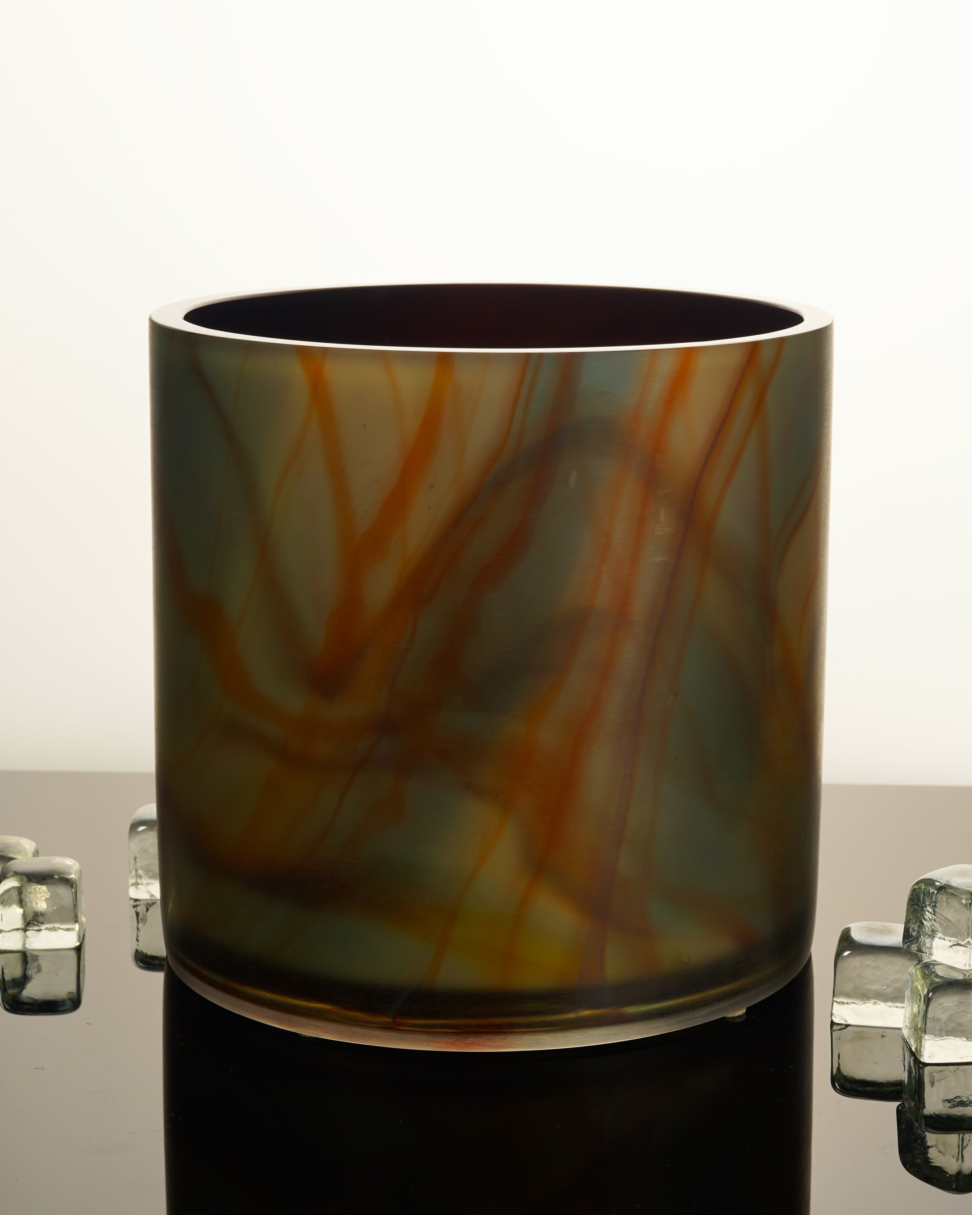 Armani Casa Eagle Stone Tall Vase, handmade in Italy with Murano glass. A luxurious multi-color design that adds sophistication and elegance to any space.