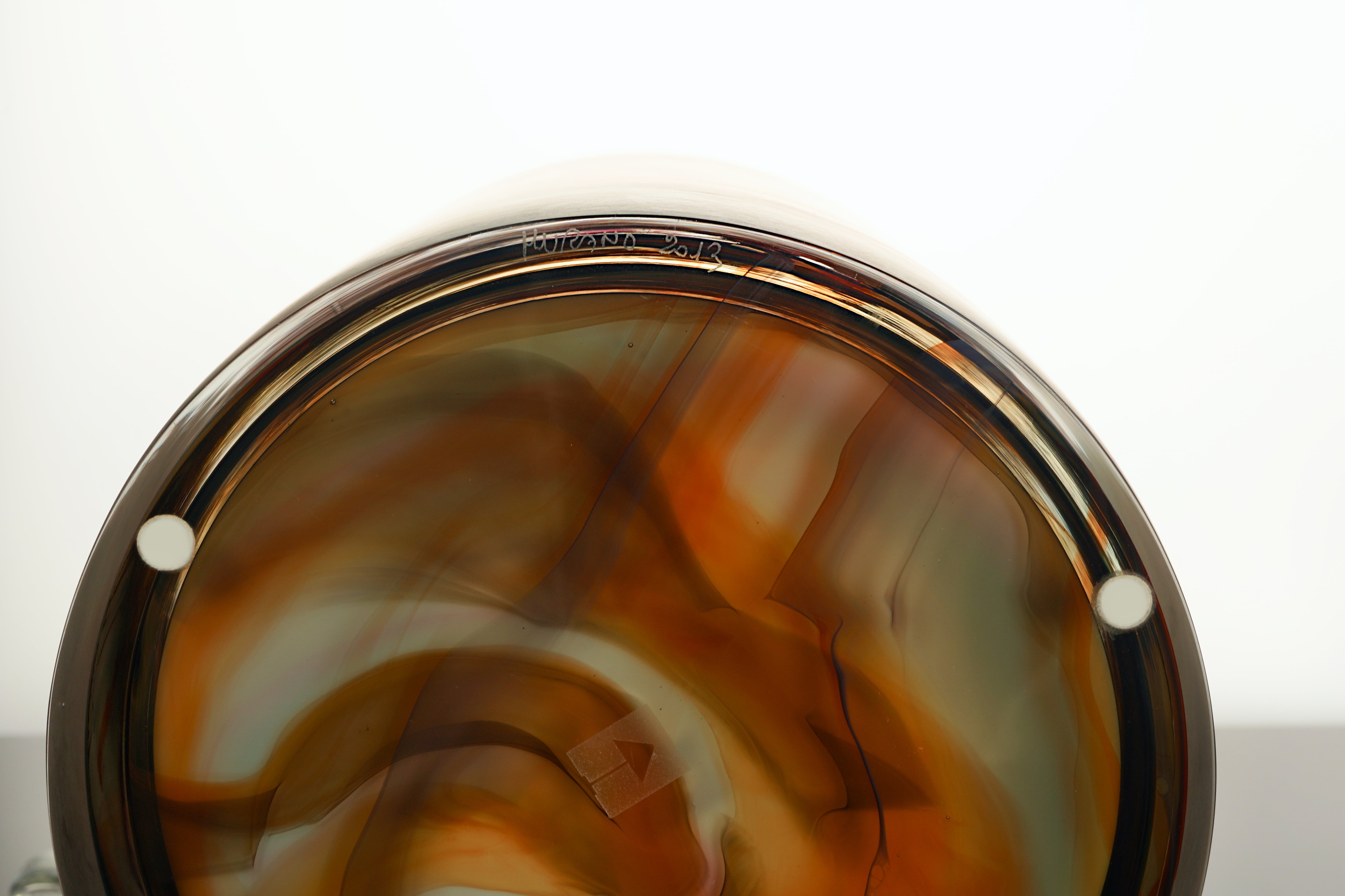 Armani Casa Eagle Stone Tall Vase, handmade in Italy with Murano glass. A luxurious multi-color design that adds sophistication and elegance to any space.