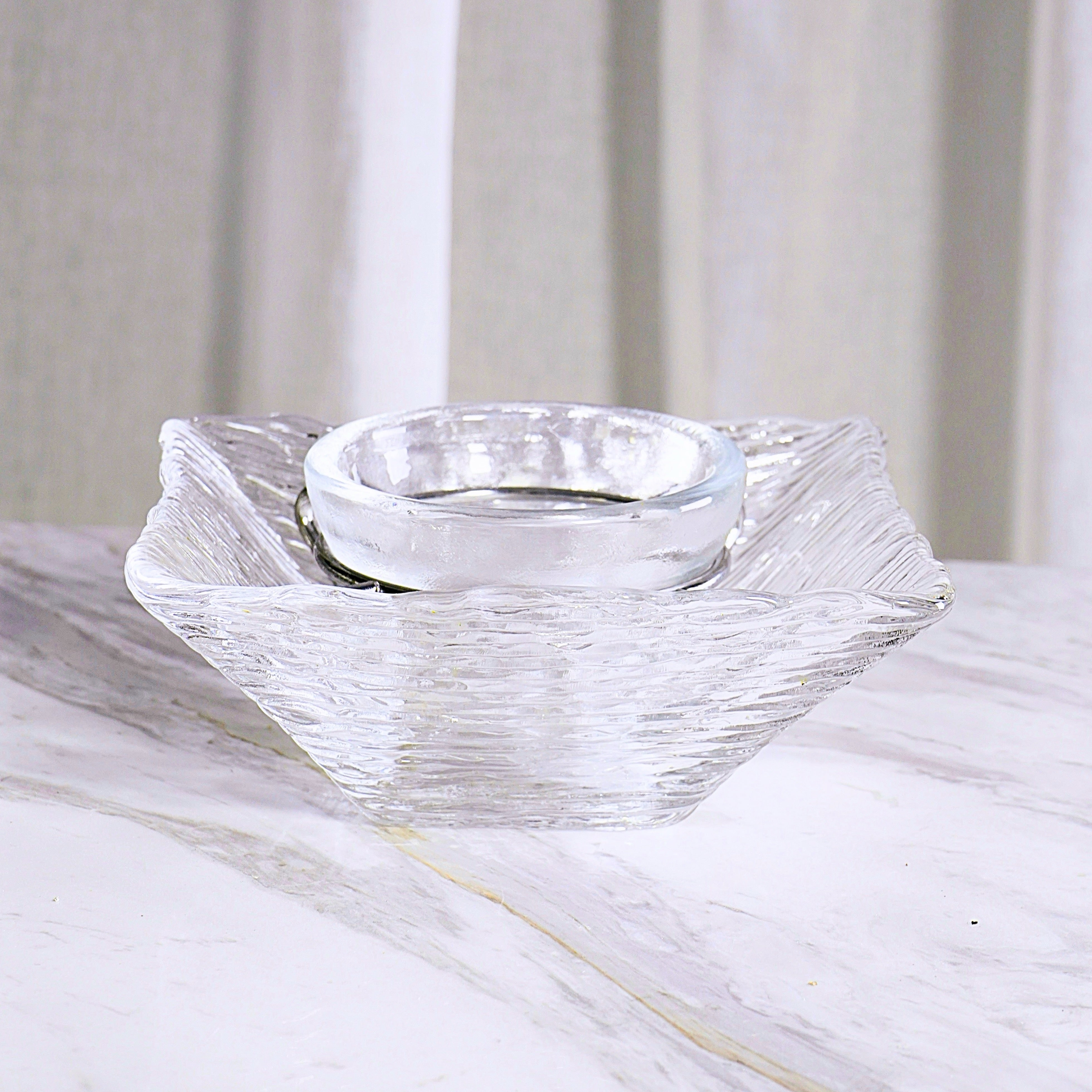 IVV Italian Glass - All In One Caviar Set - Clear With Metal Accessory