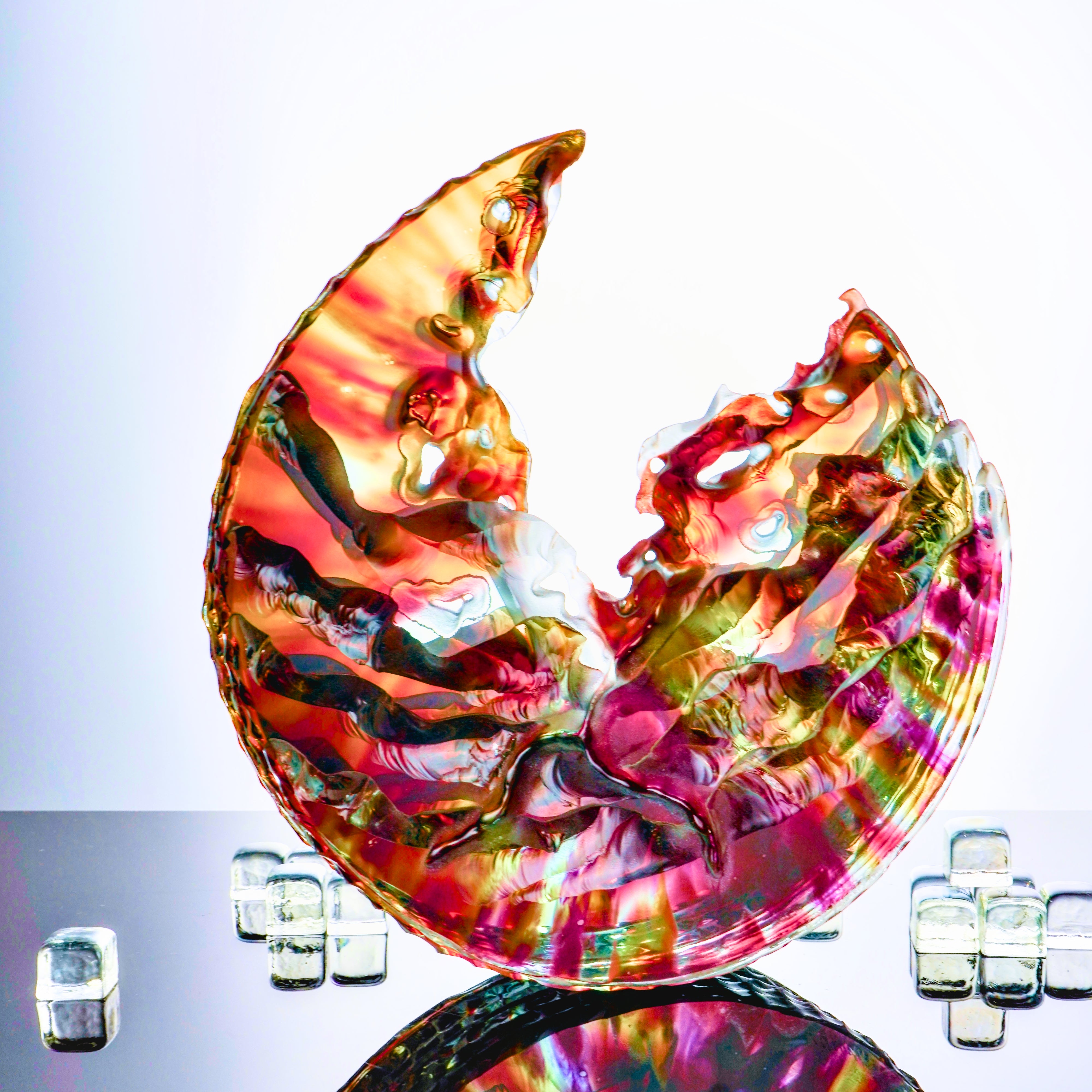 Jurgen Chaumarat - Scultura in vetro SHELL Art - Rosso