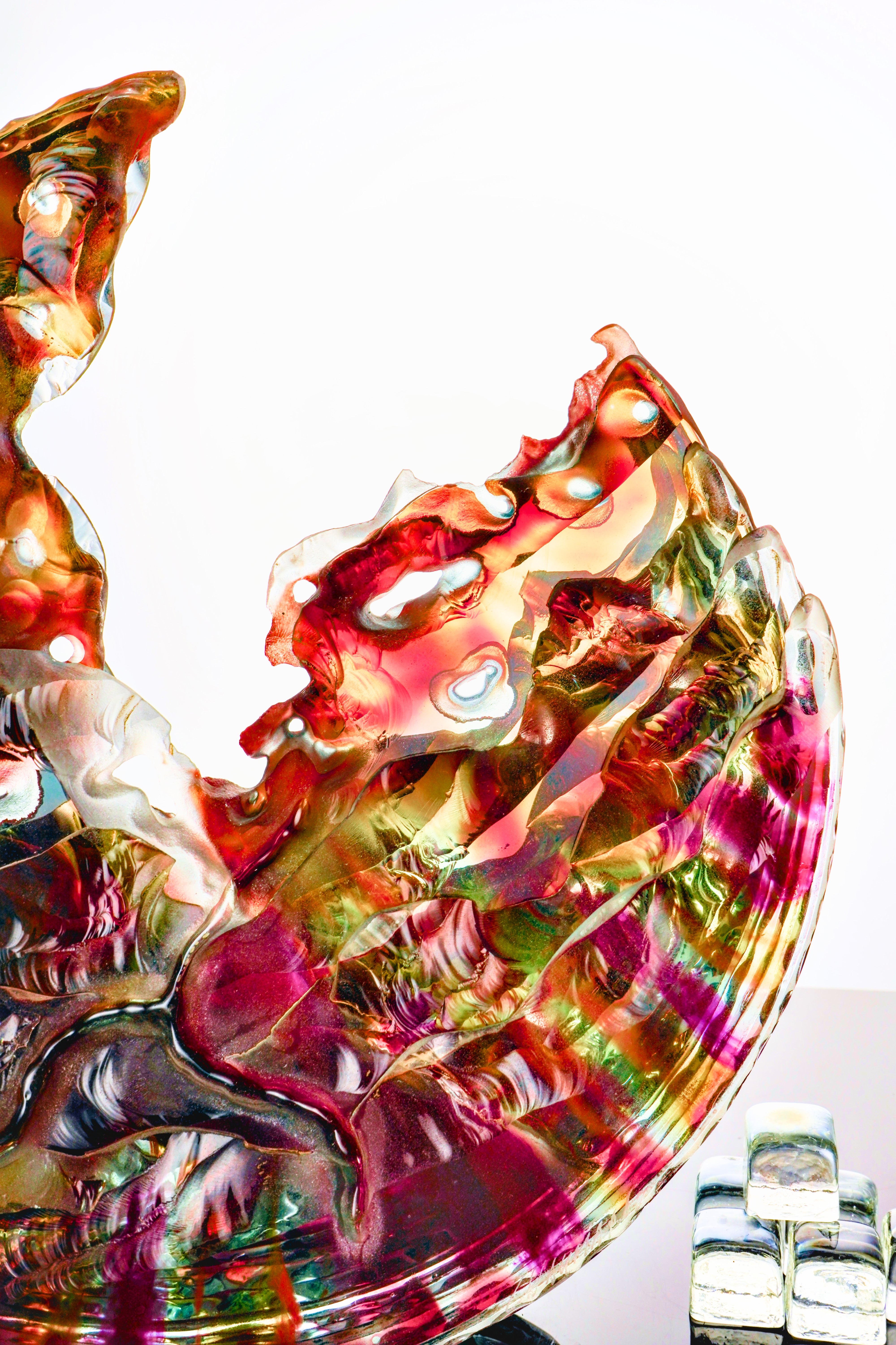 Jurgen Chaumarat - Scultura in vetro SHELL Art - Rosso