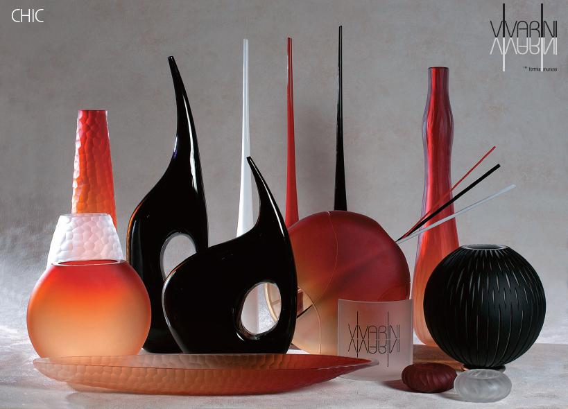 Vivarini Murano Glass Vase, handmade in Italy with premium Murano glass, featuring a deep amber red hue that adds warmth and sophistication to any room.