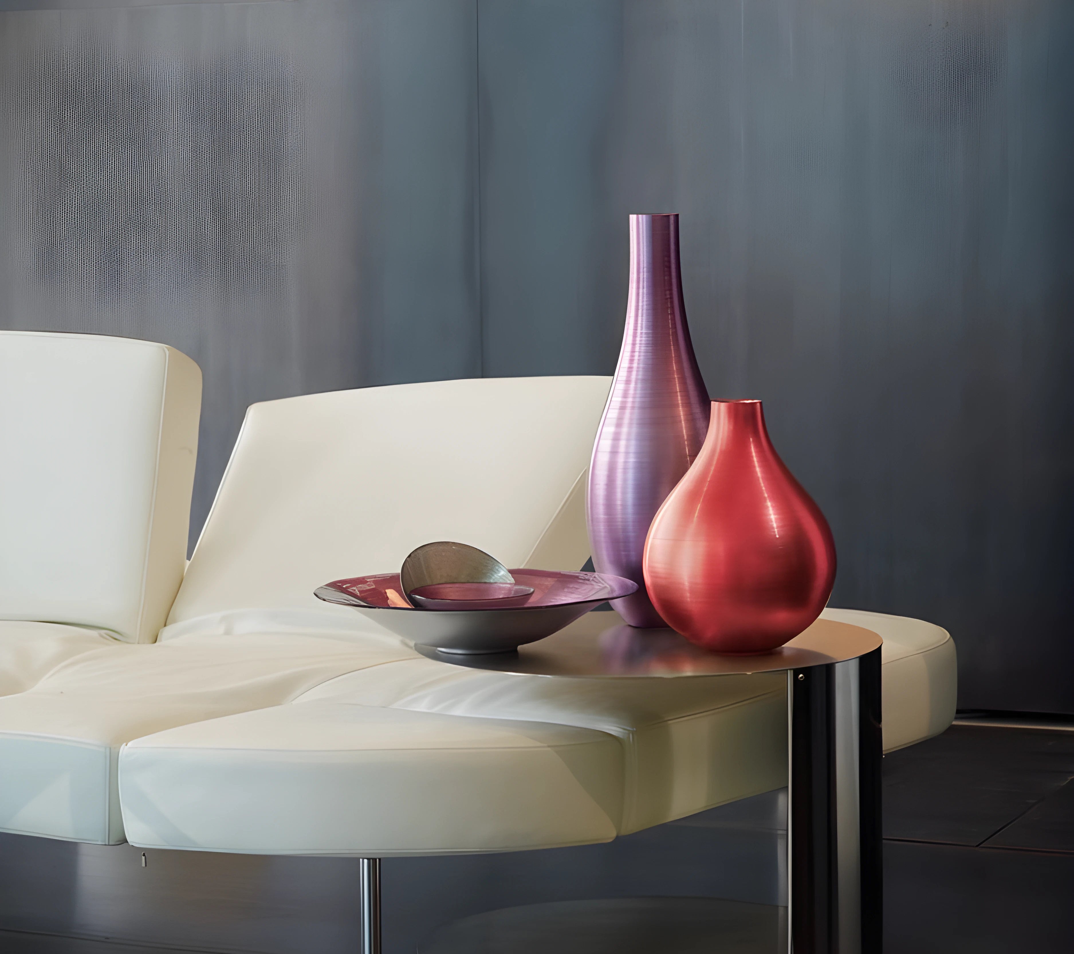 Mouth-blown red Bombay Vase, crafted by skilled artisans, exuding sophistication and luxury, perfect for adding a pop of color to any room or displaying flowers as a statement decor piece.