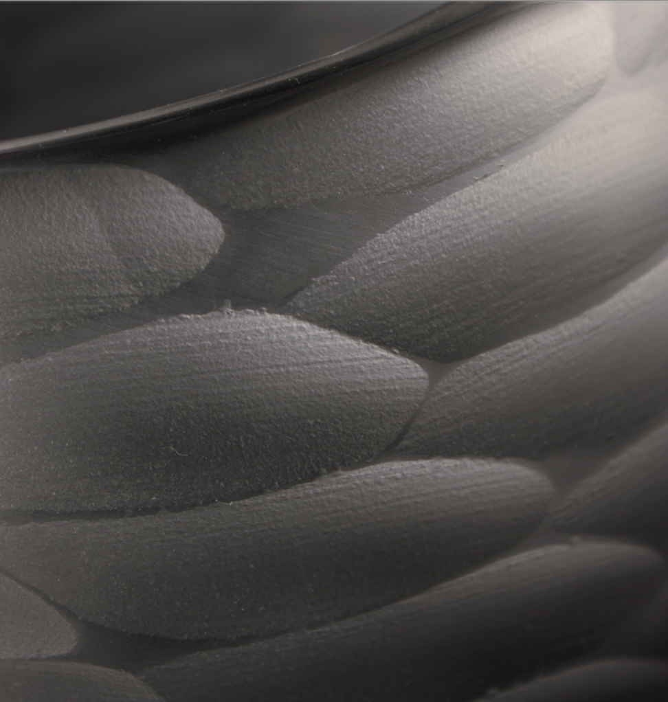 Armani Casa Alcazar Small Vase, handmade with Italian craftsmanship. Elegant grey vase that adds sophistication to any space, perfect for flowers or as a standalone art piece.