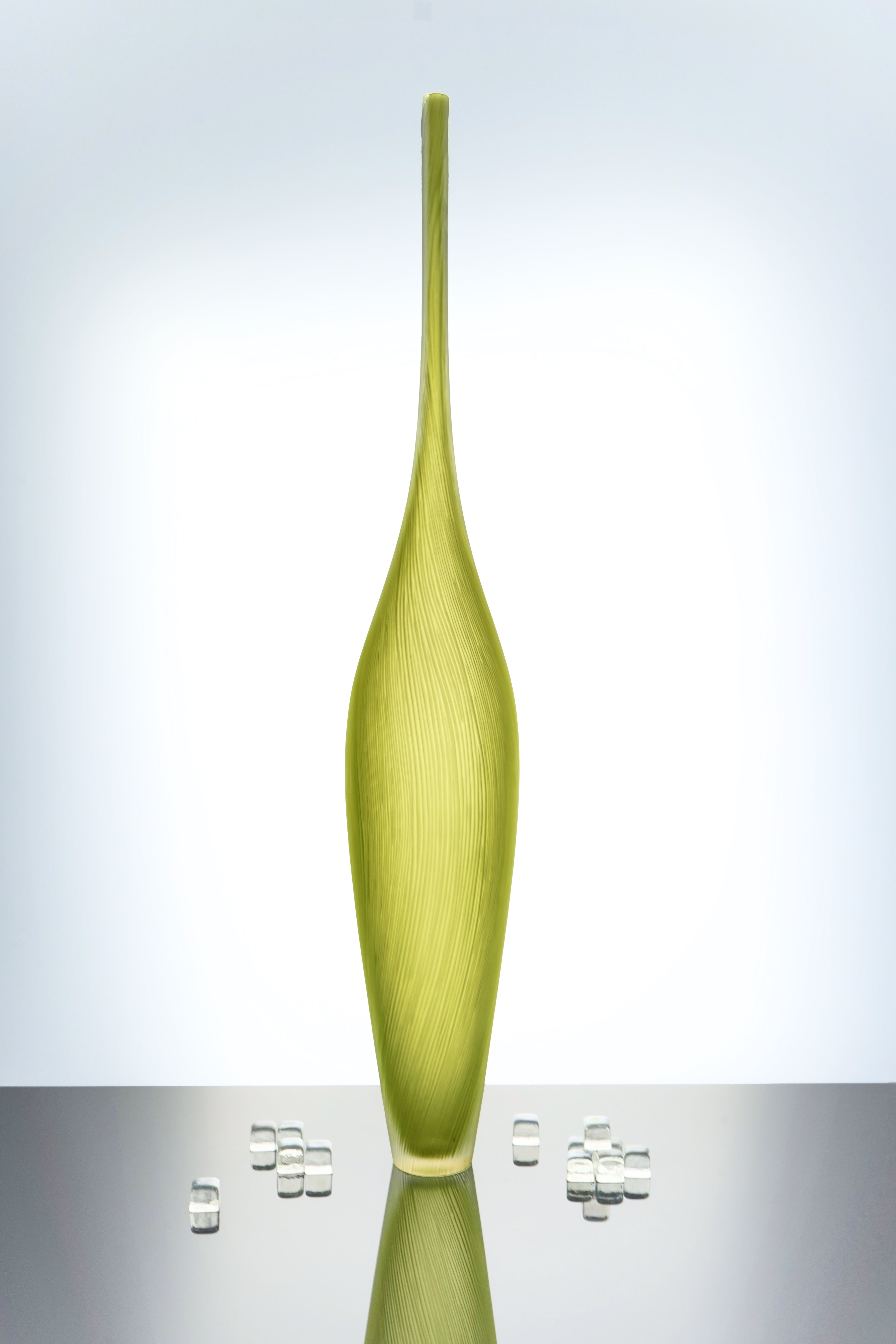 Edols & Elliott - Art Glass Bottle Vase - Lime Green