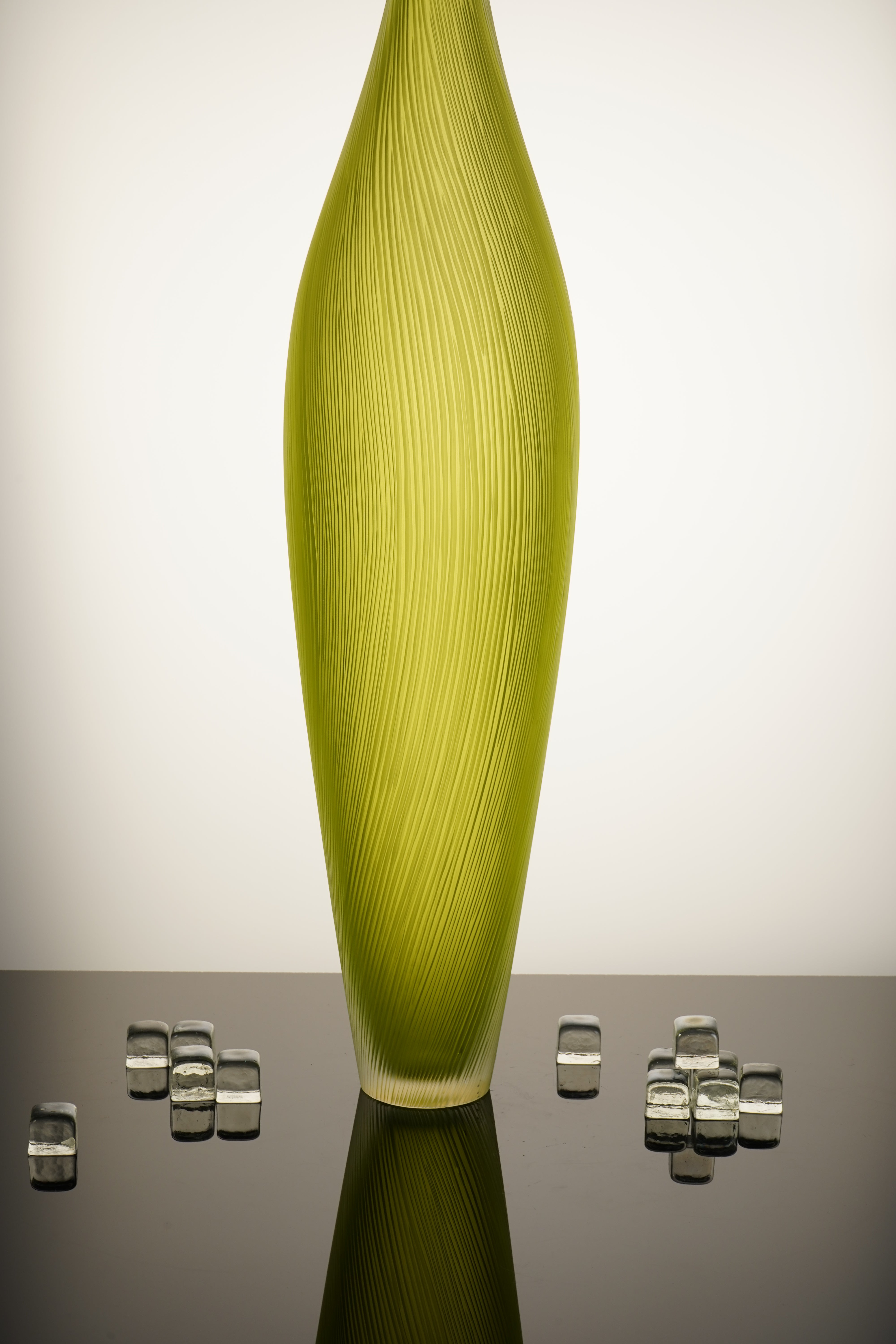 Edols & Elliott - Art Glass Bottle Vase - Lime Green