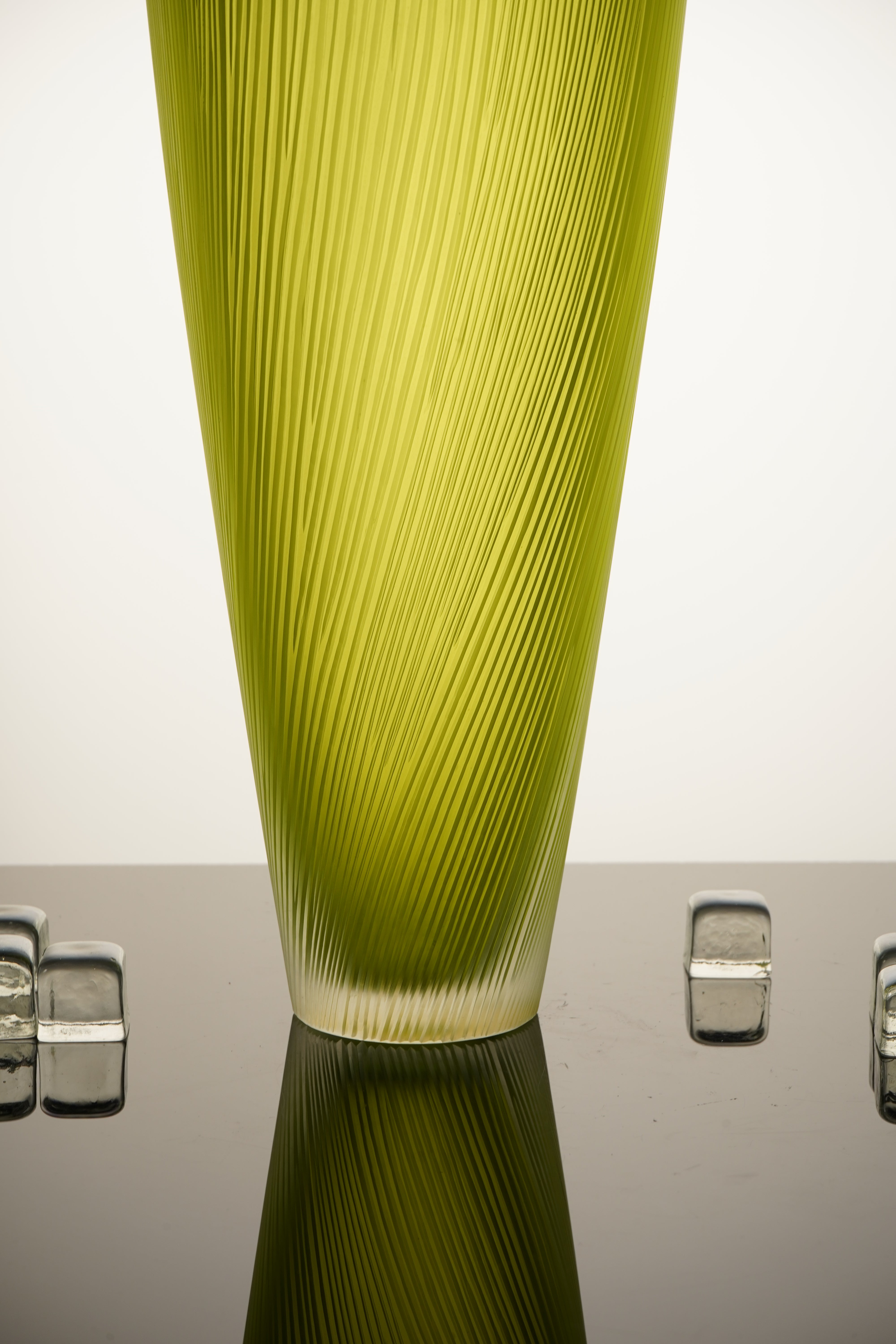 Edols & Elliott - Art Glass Bottle Vase - Lime Green