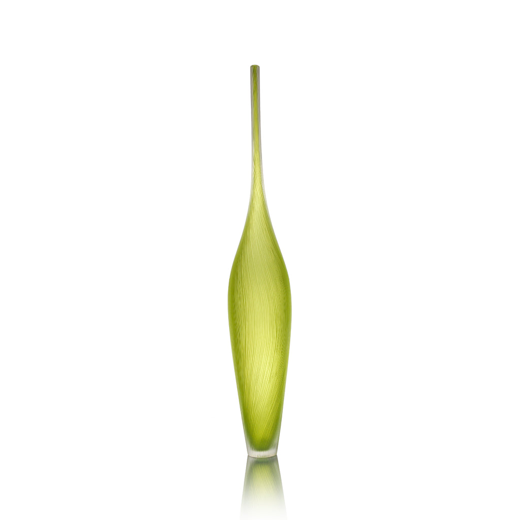 Edols & Elliott - Art Glass Bottle Vase - Lime Green