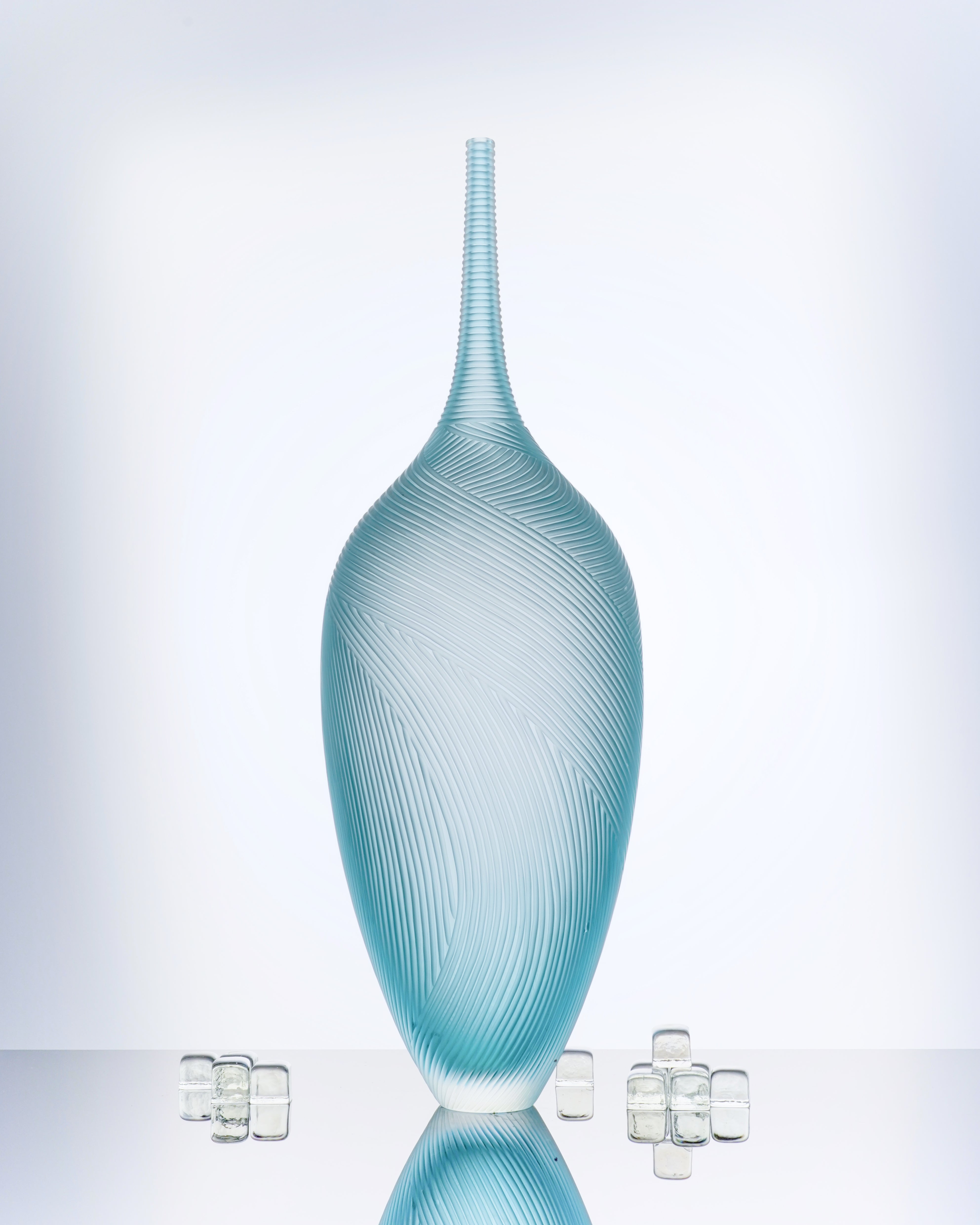 Edols & Elliott - Glass Bottle Vase - Blue