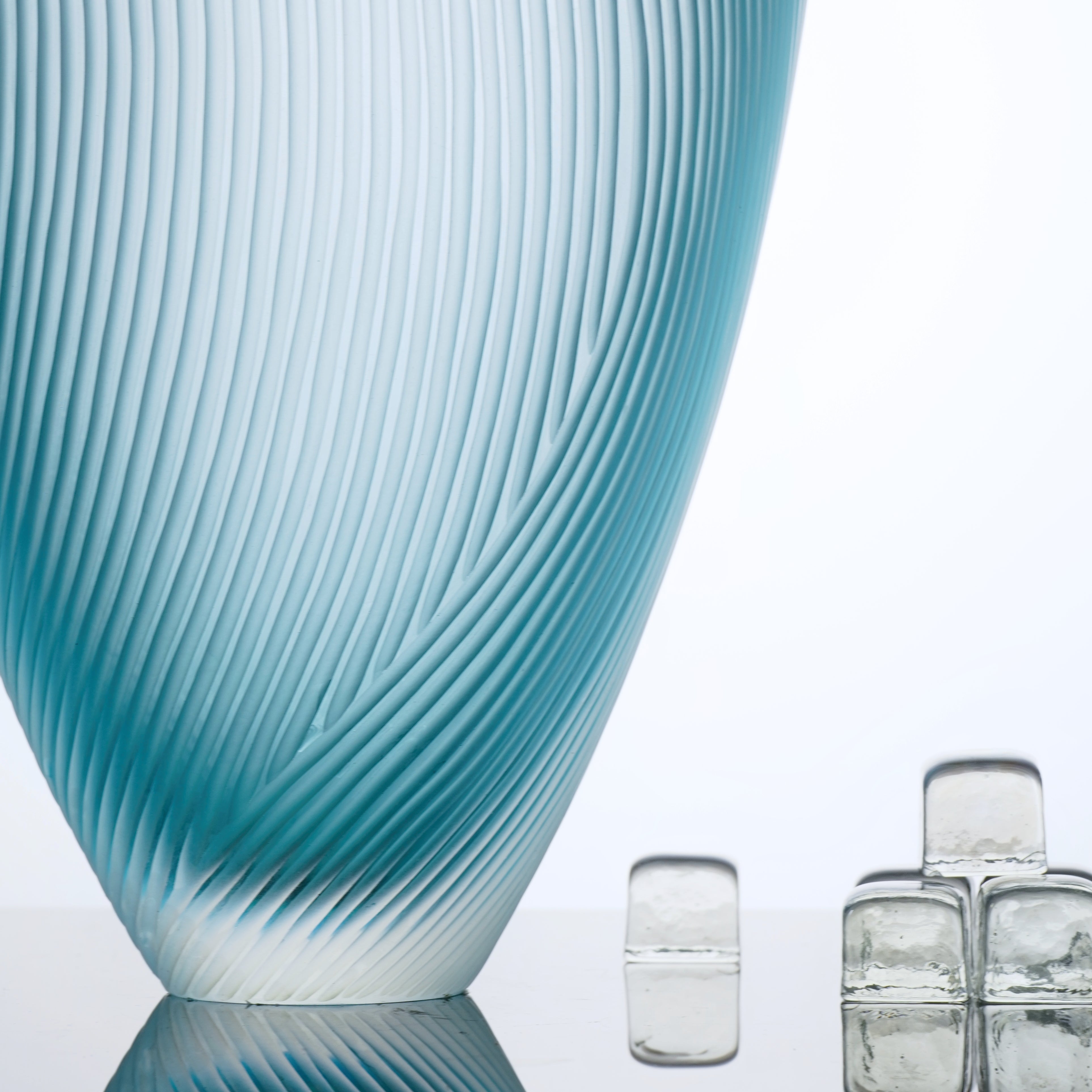 Edols & Elliott - Glass Bottle Vase - Blue