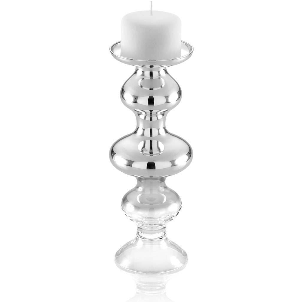 IVV Italian Glass - Small Candlestick - Silver