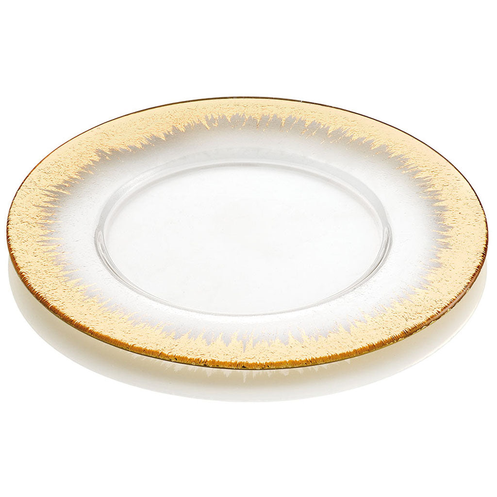 IVV Italian Glass - Orizzonte Charger - Plate Clear, Gold