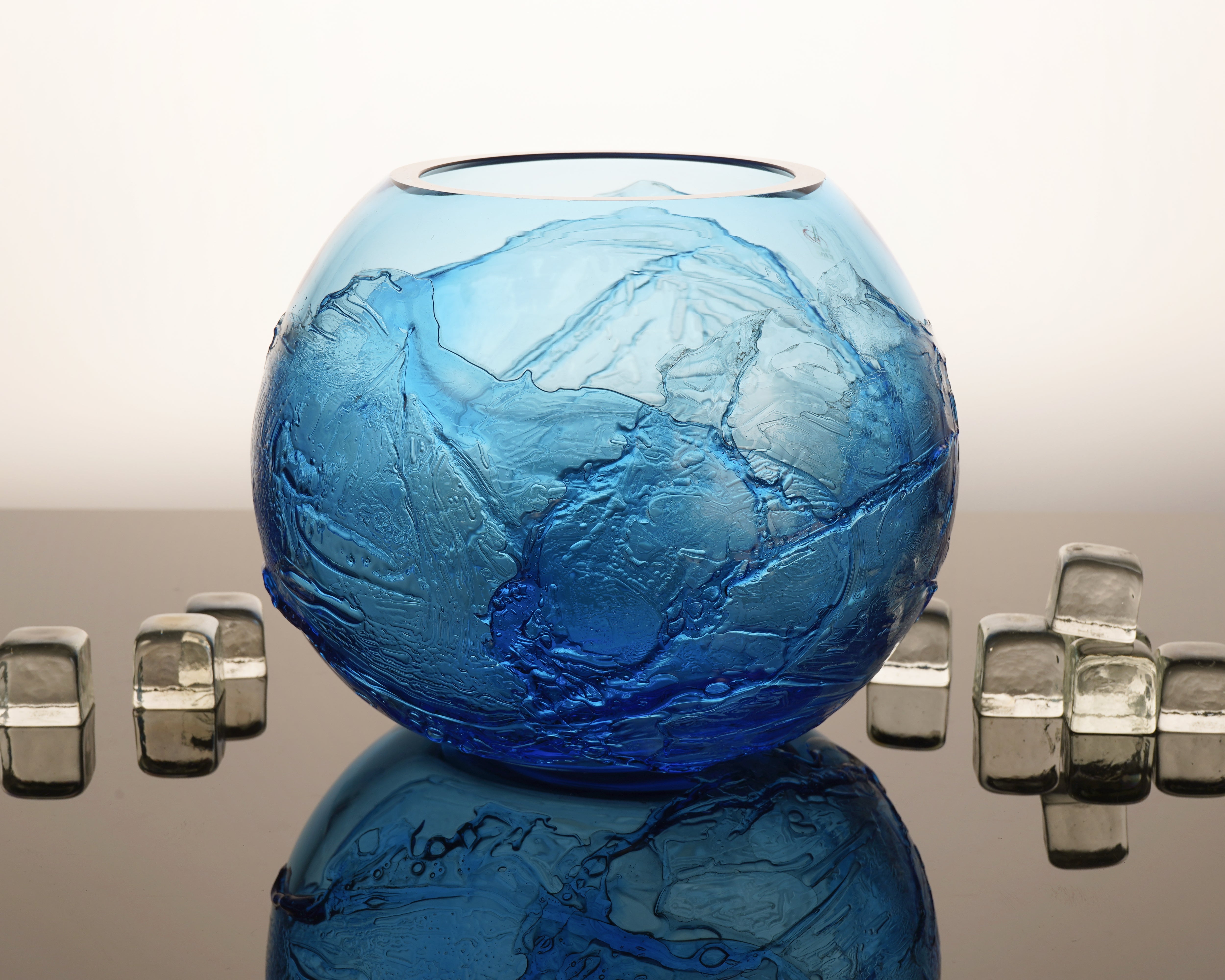 Formia Murano - Wave Round Glass Vase - Blue