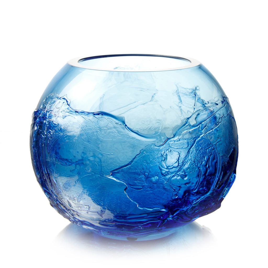 Formia Murano - Wave Round Glass Vase - Blue