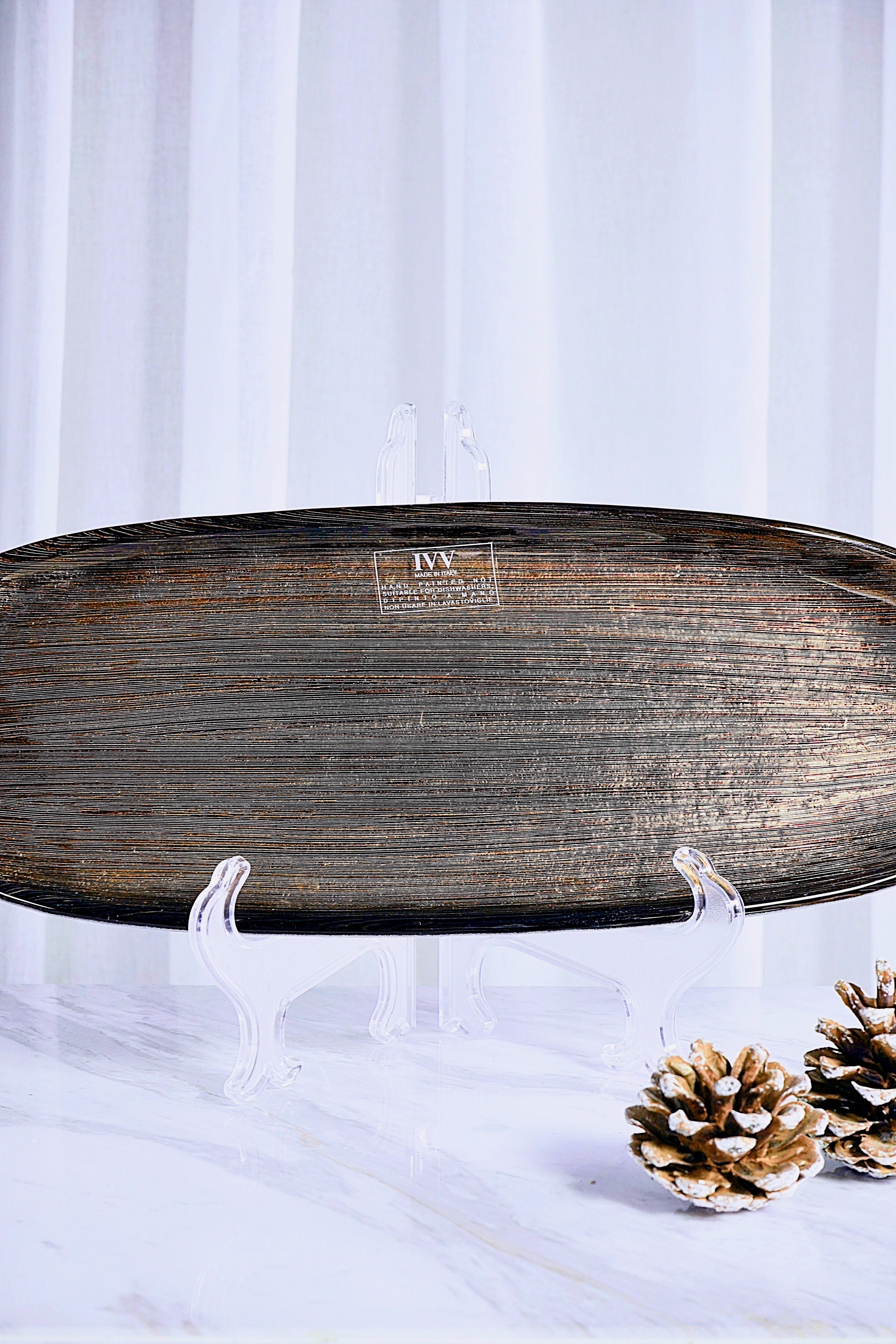 IVV Italian Glass - Bombay Oval Platter - Tobacco