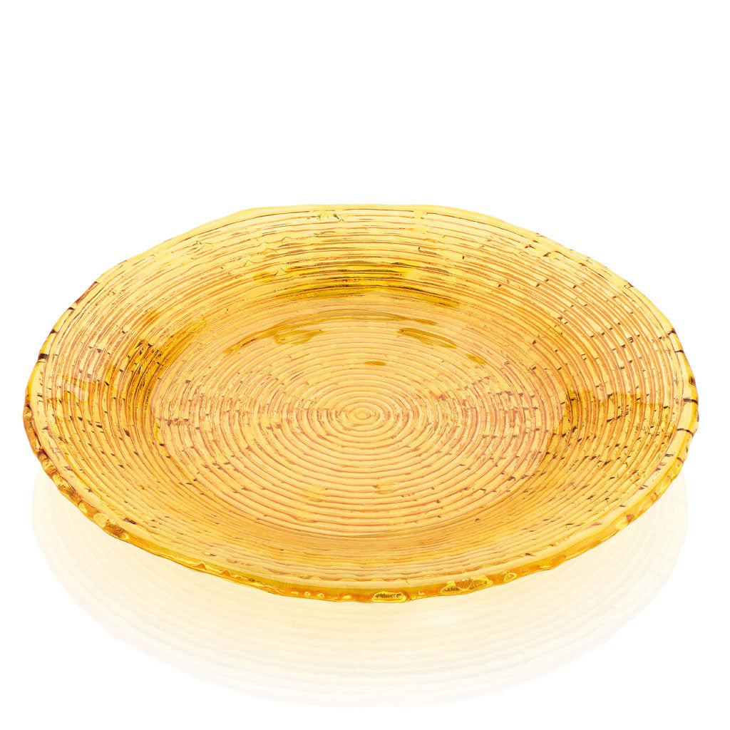 IVV Italian Glass - Multicolour Plate 28cm Amber Decoration