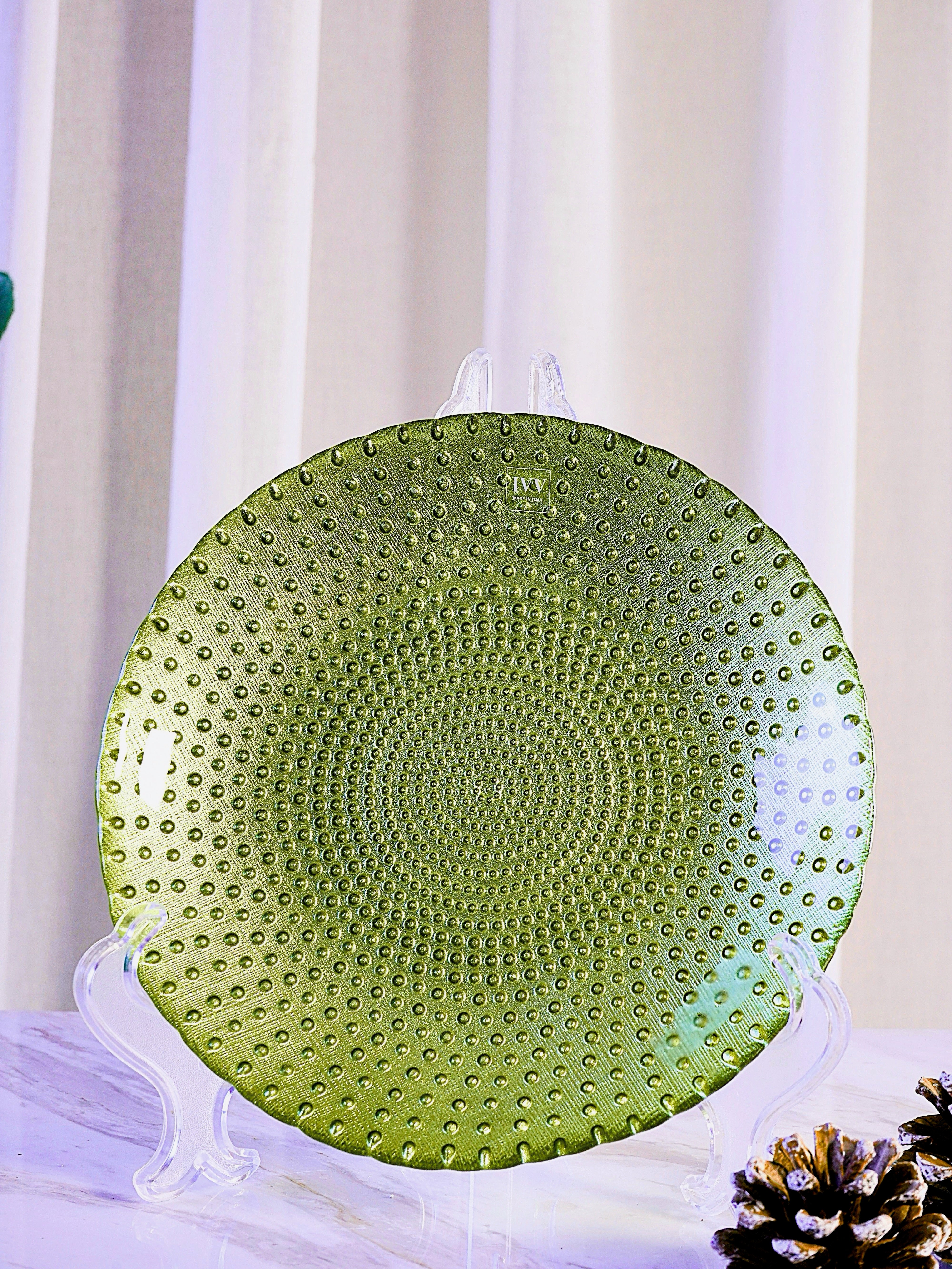 IVV Italian Glass - Sweet Plate 22cm - Green