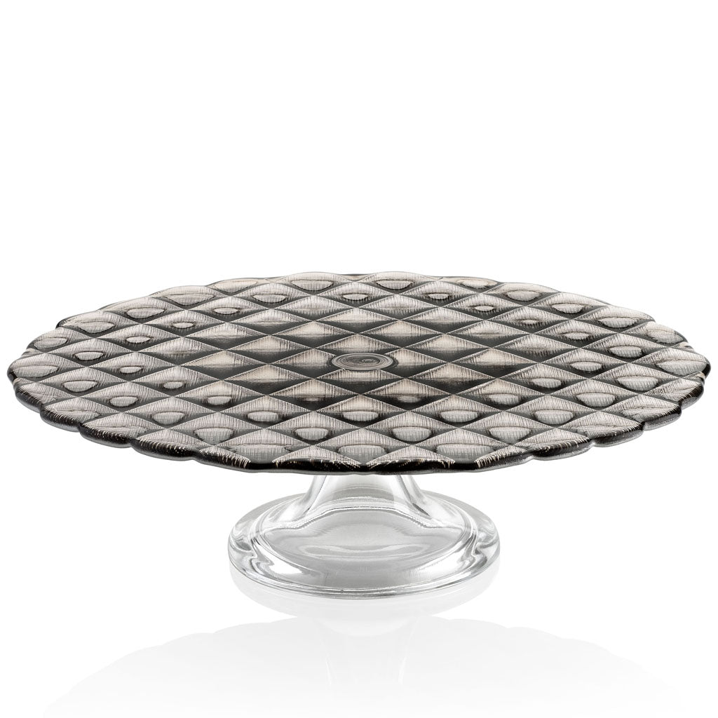 IVV Italian Glass - Velvet Footed Cake Stand -  Brown