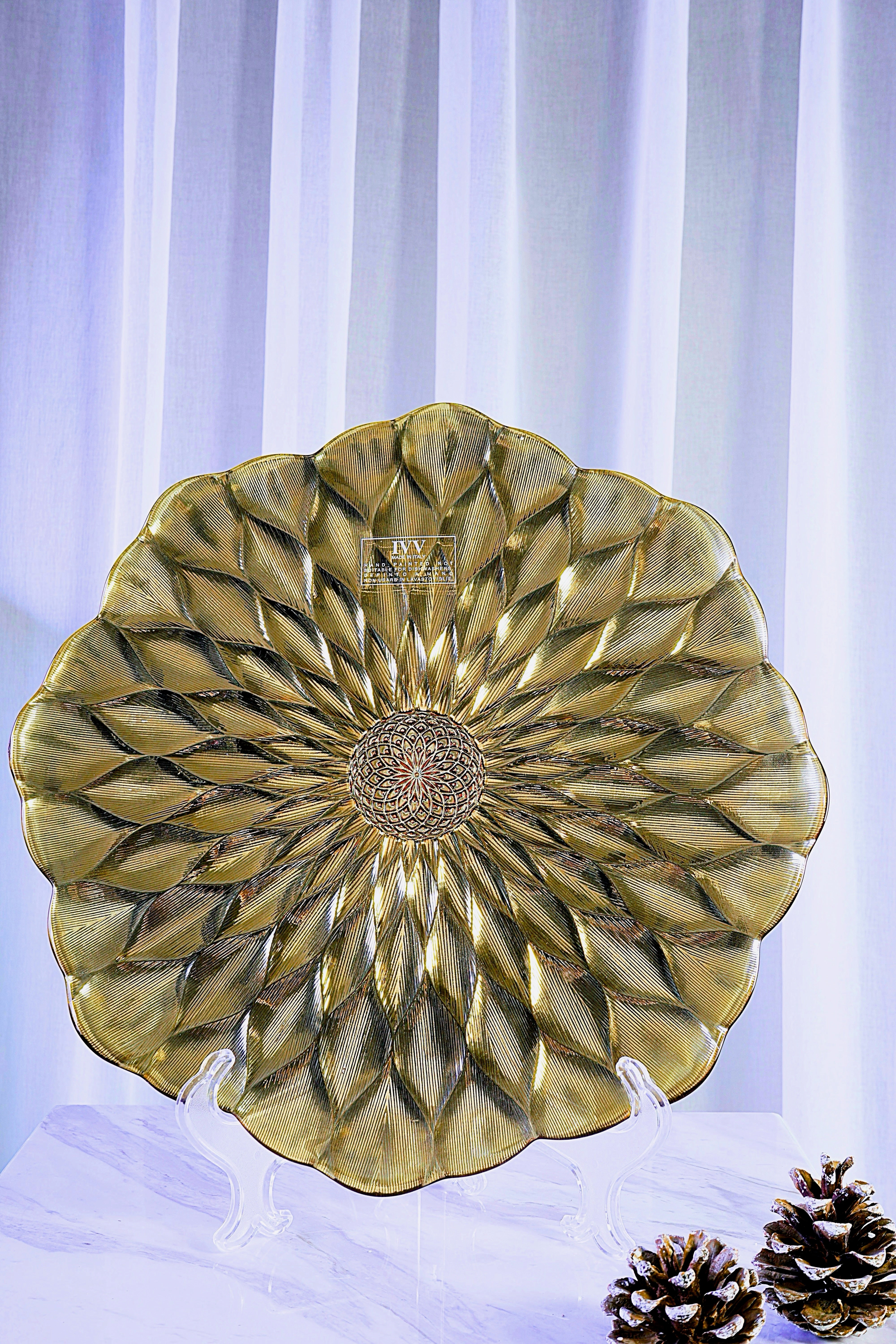 IVV Italian Glass - Lotus Platter - Bronze