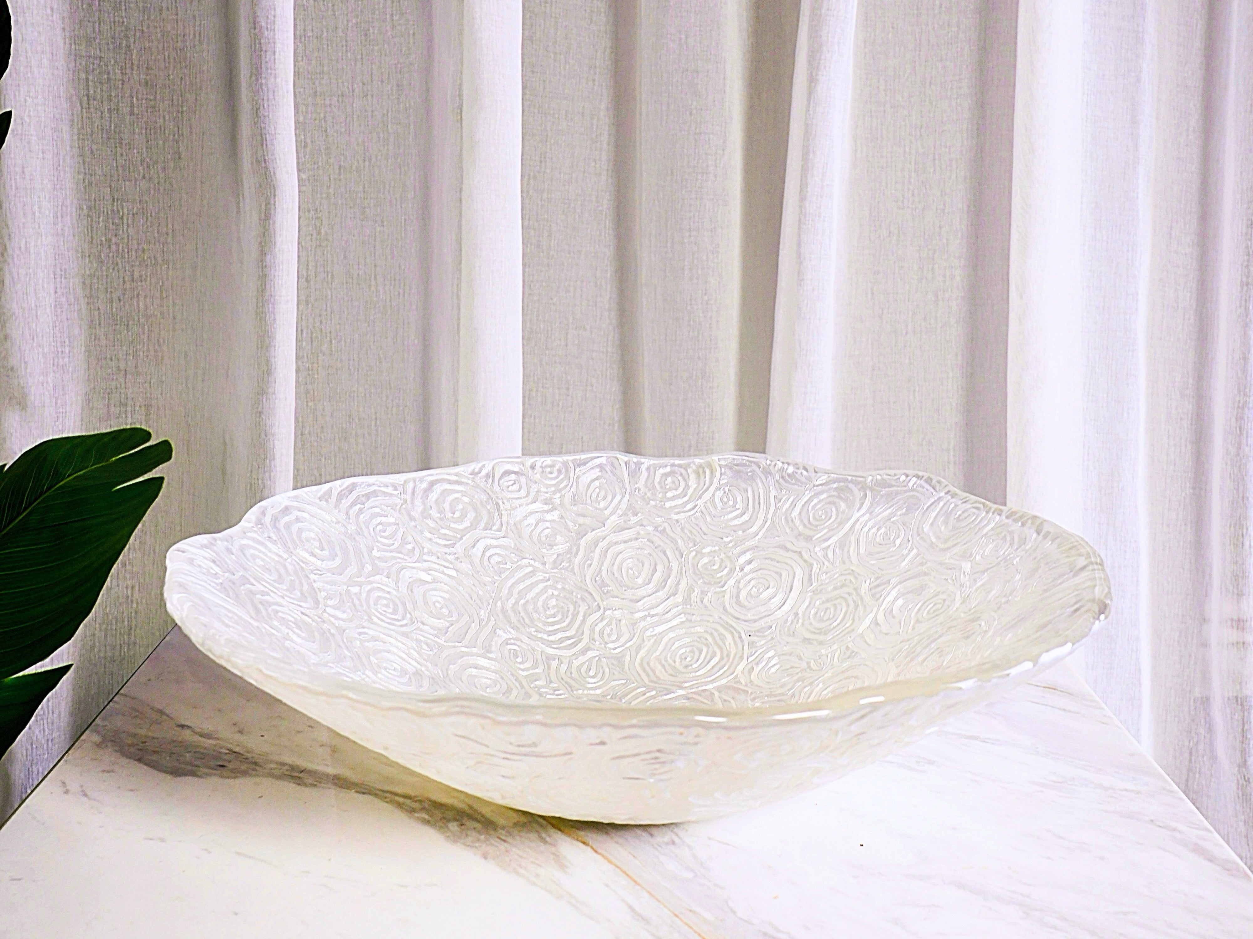 IVV Italian Glass - Roseto Bowl 33cml - Pearly White