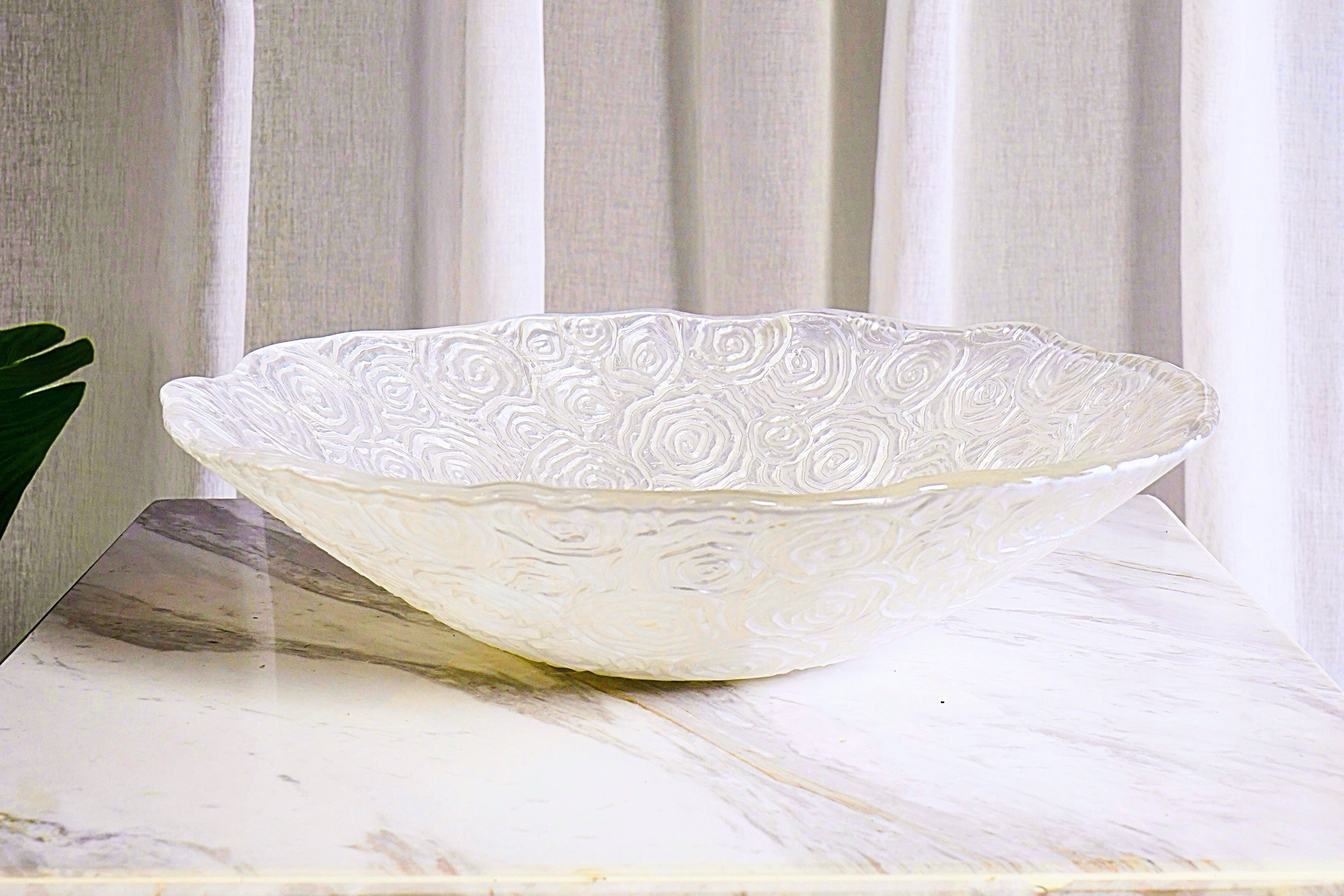 IVV Italian Glass - Roseto Bowl 33cml - Pearly White