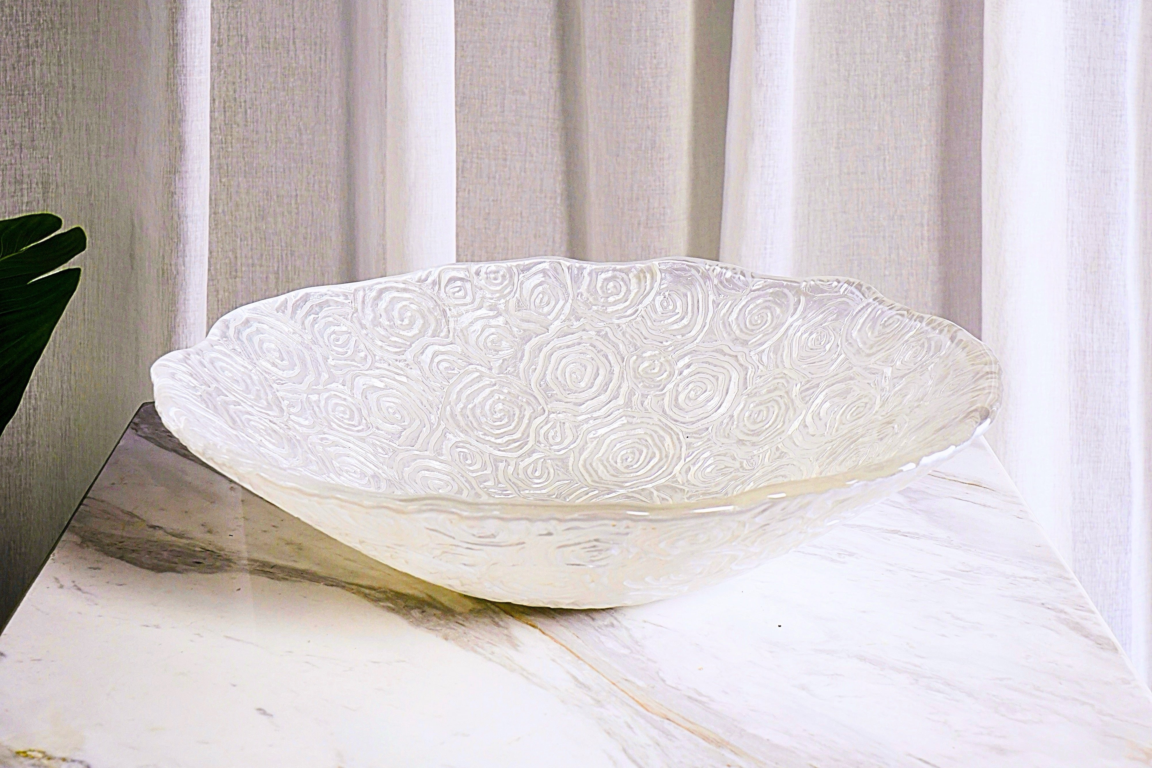 IVV Italian Glass - Roseto Bowl 33cml - Pearly White