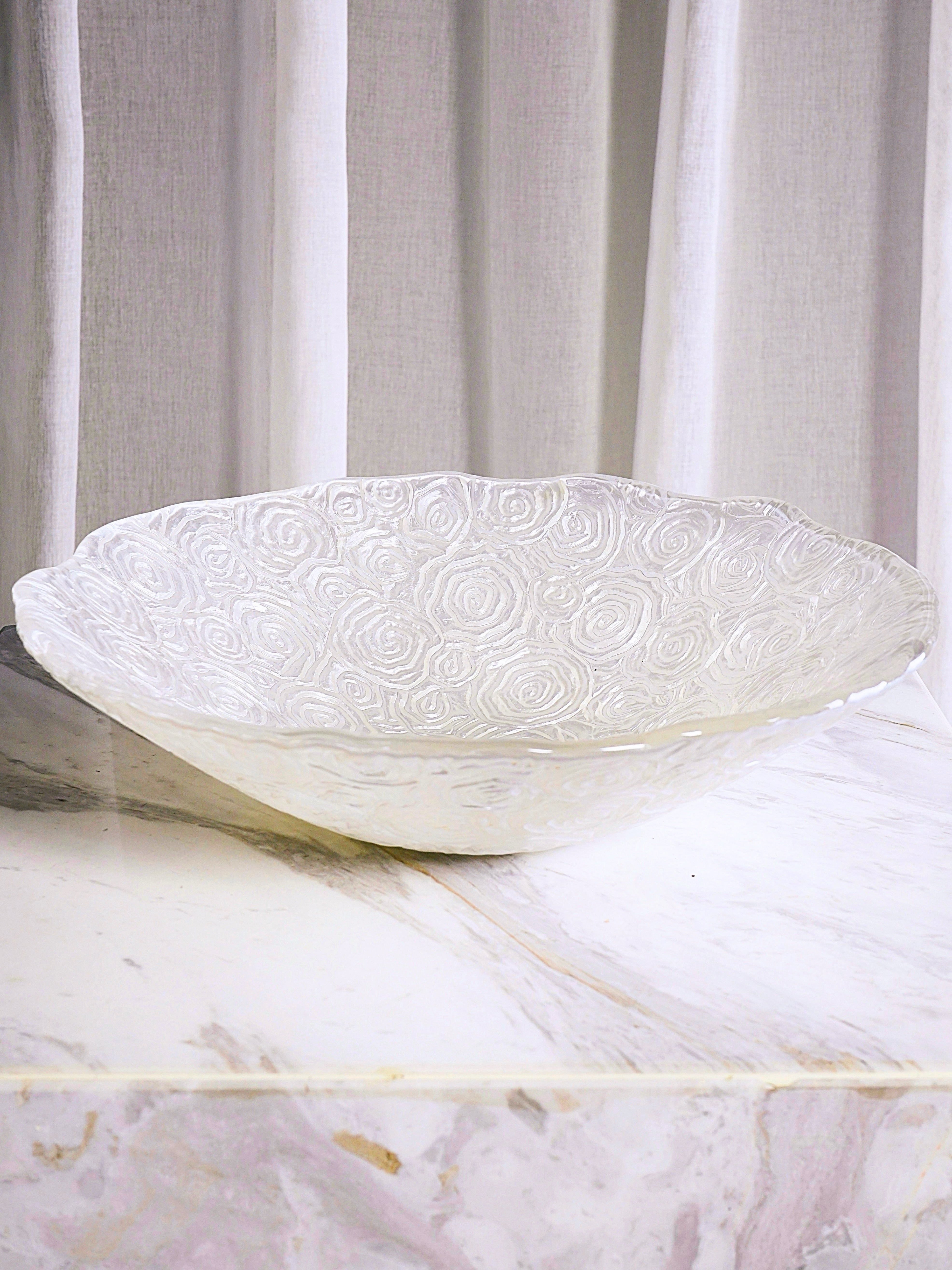 IVV Italian Glass - Roseto Bowl 33cml - Pearly White