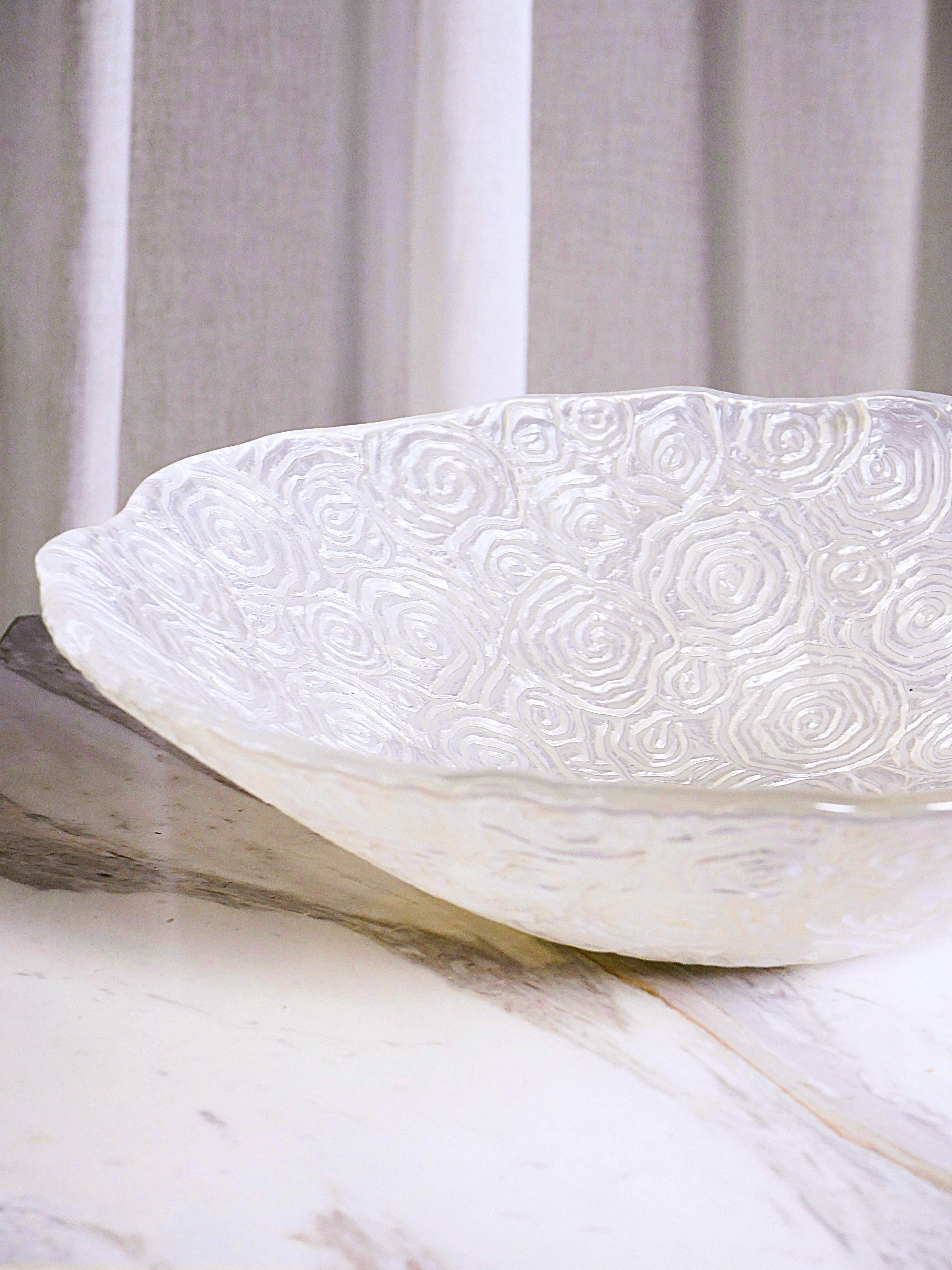 IVV Italian Glass - Roseto Bowl 33cml - Pearly White