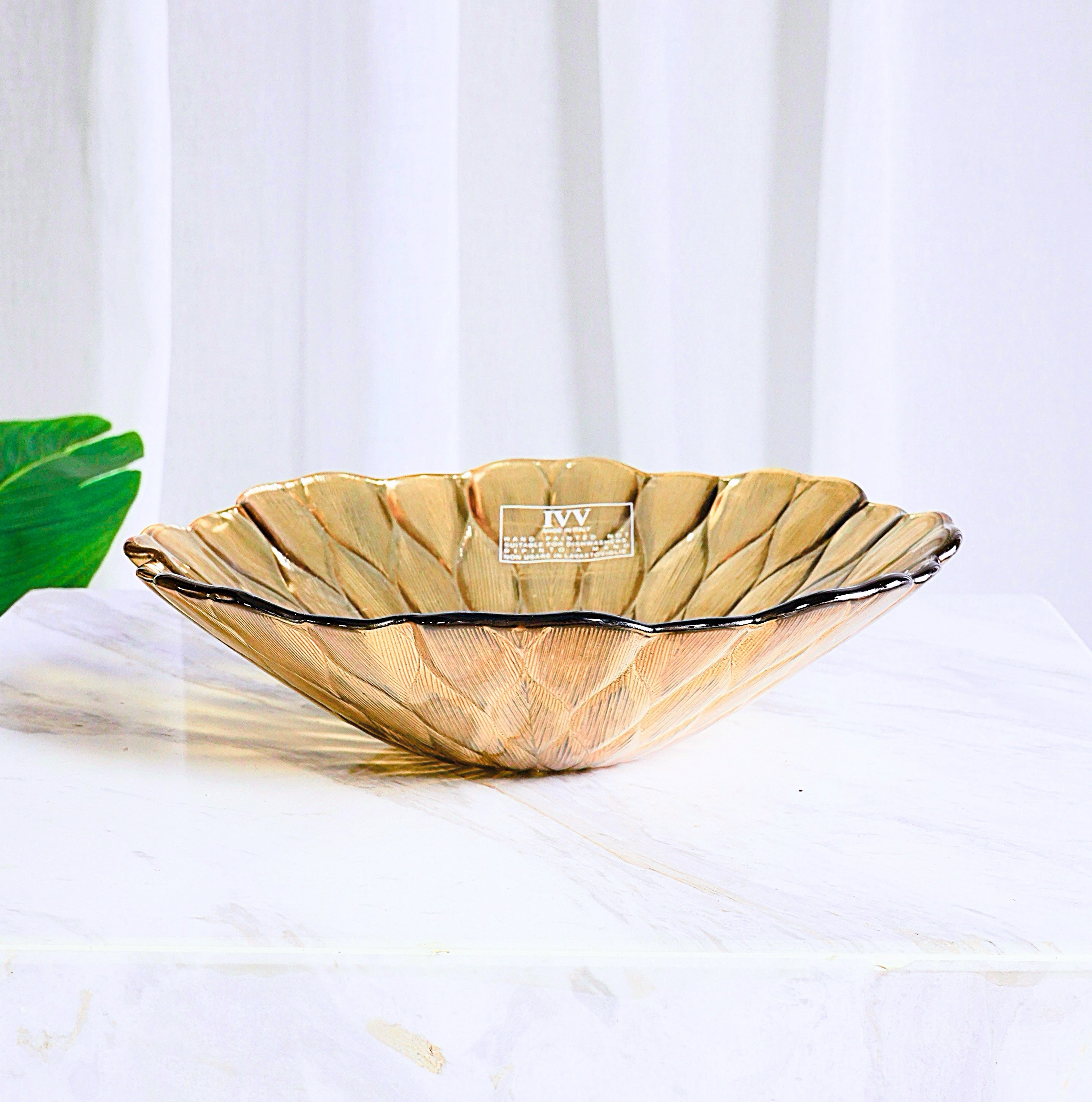 IVV Italian Glass - Lotus Bowl - Bronze Chrome