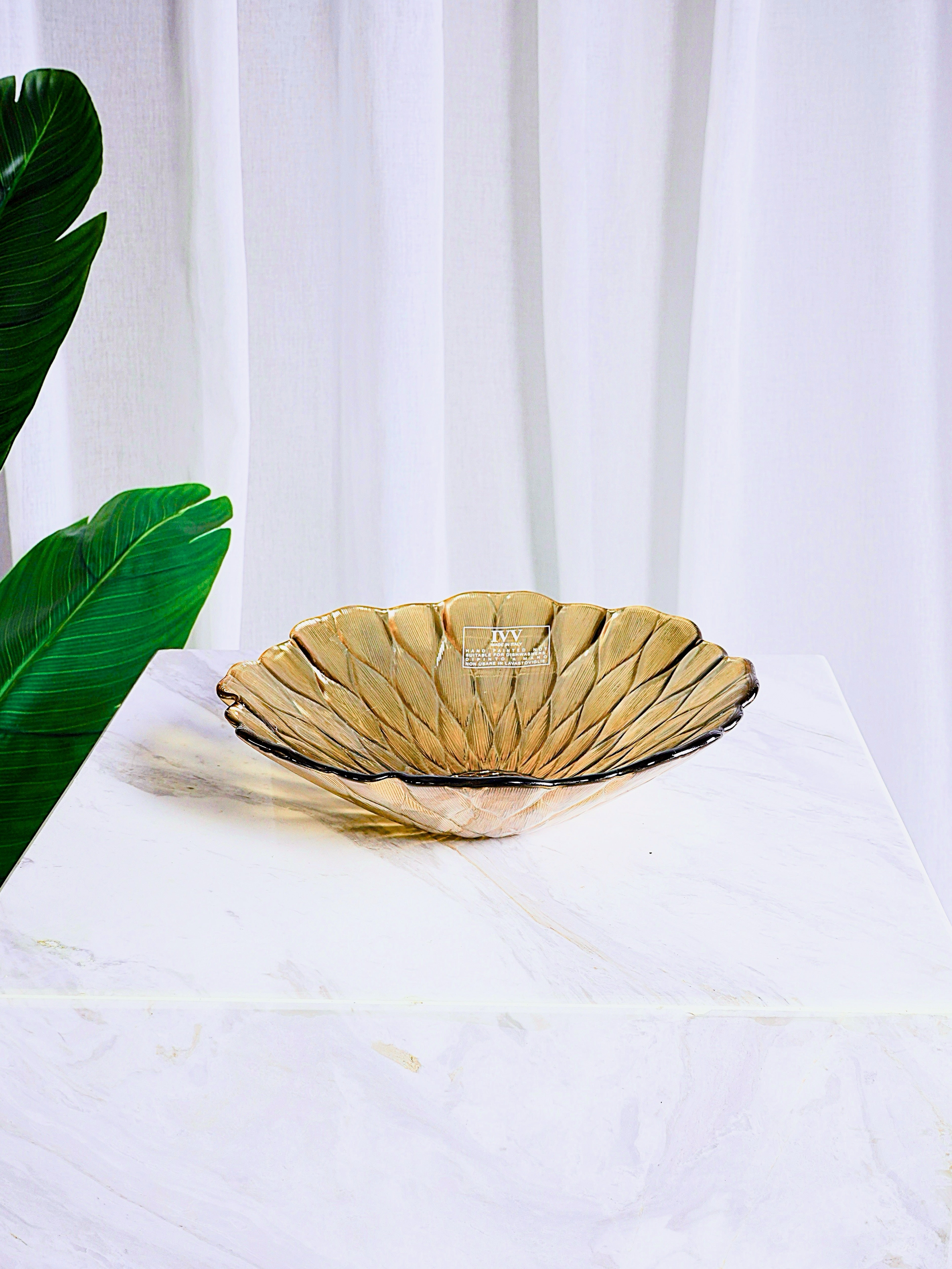 IVV Italian Glass - Lotus Bowl - Bronze Chrome