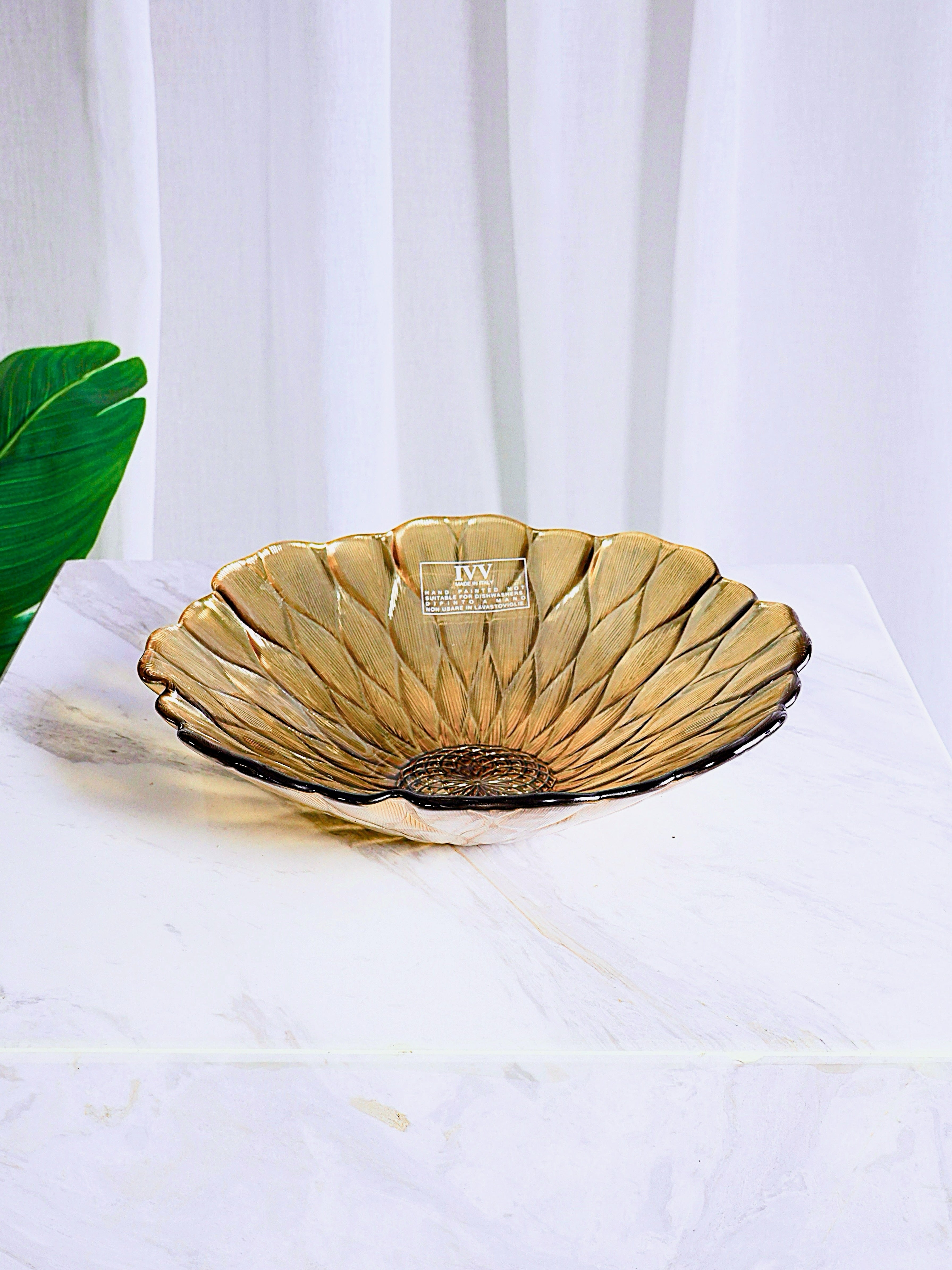 IVV Italian Glass - Lotus Bowl - Bronze Chrome